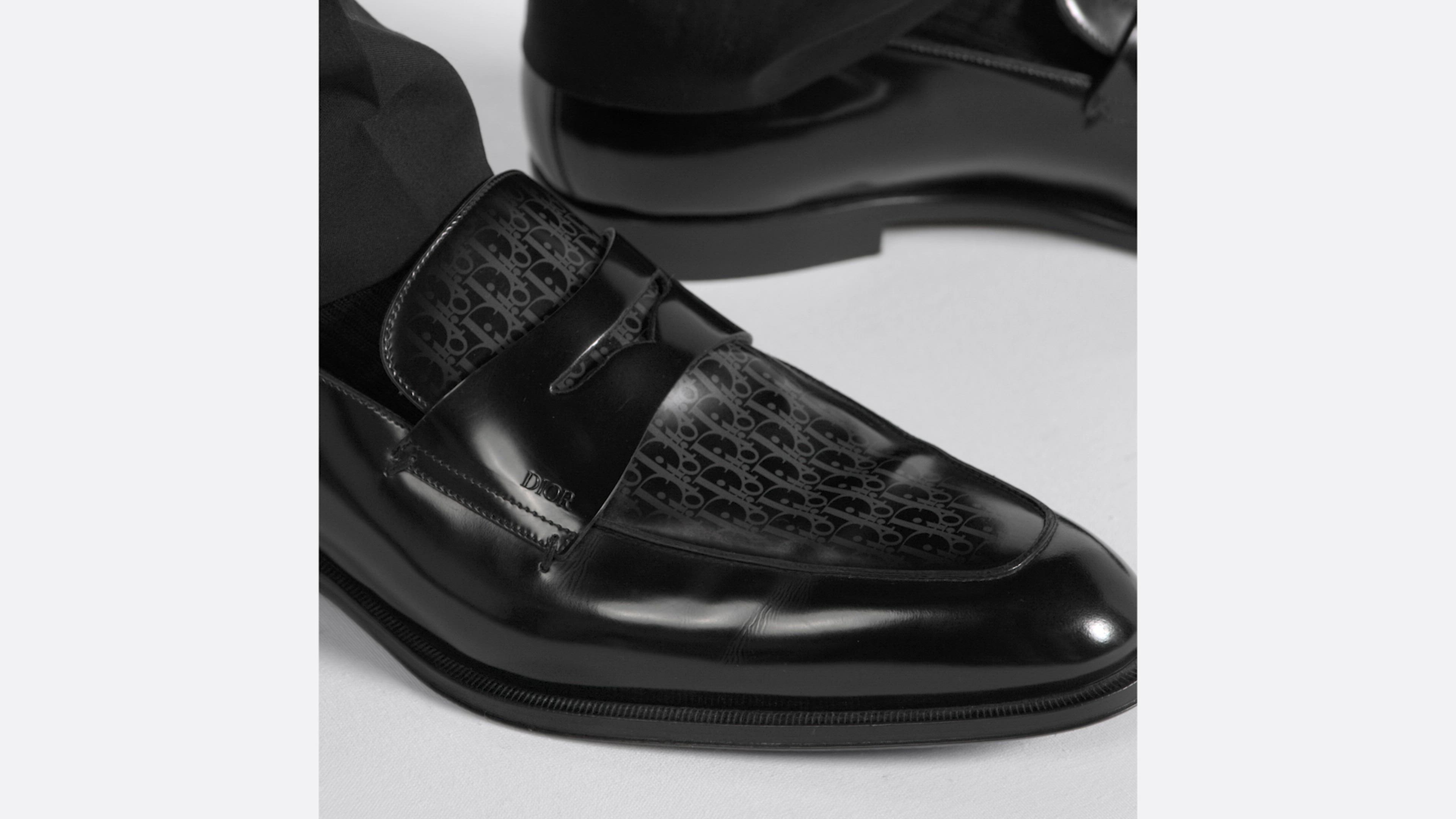 Dior Timeless Loafer Black Polished Calfskin with Dior Oblique