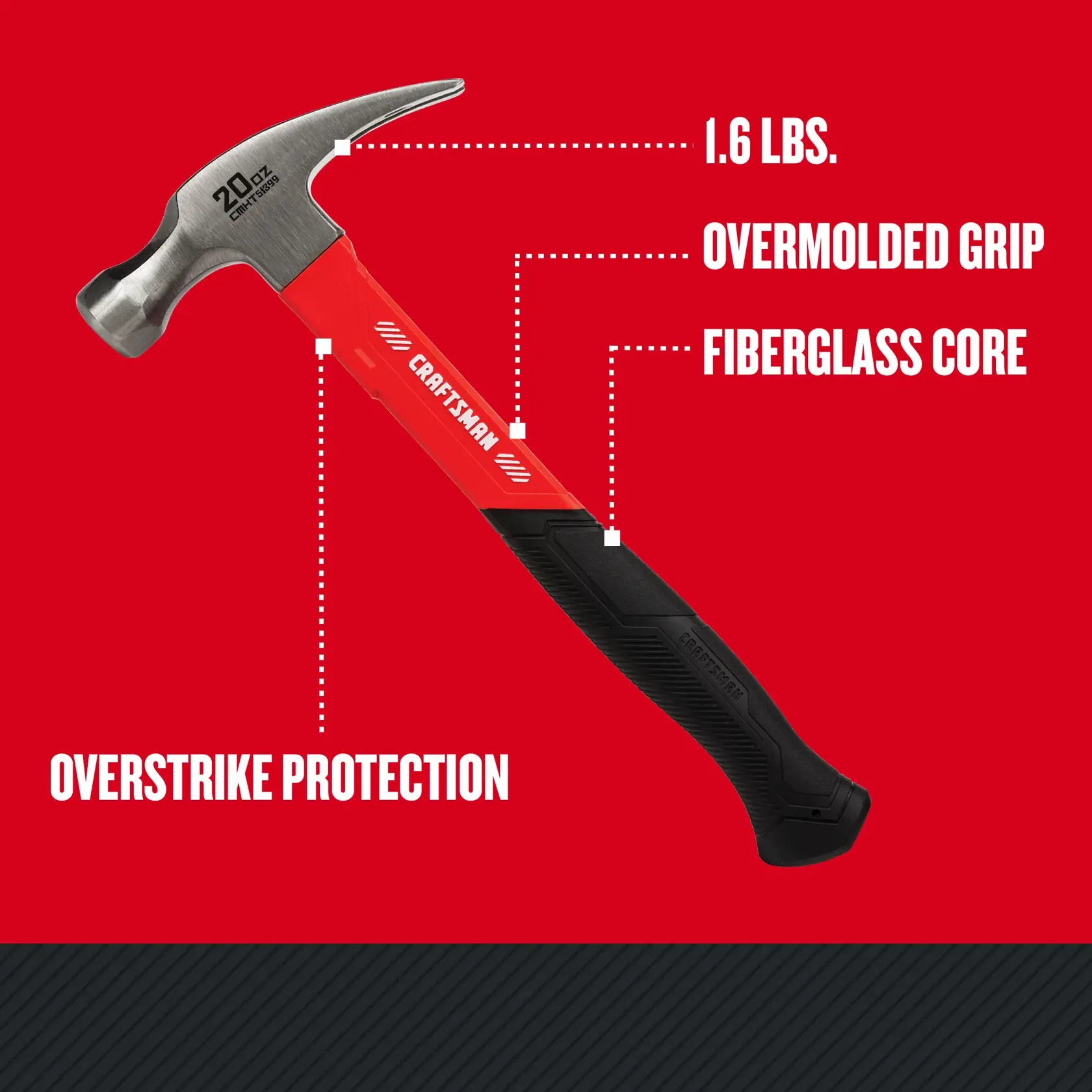 CRAFTSMAN® 20 Oz. Fiberglass General Purpose Hammer