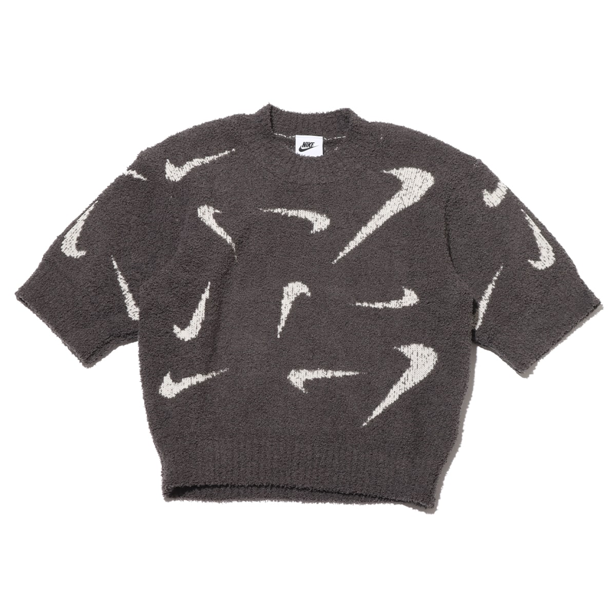 NIKE AS W NSW COZY LOGO AOJ KNIT SS MEDIUM ASH/LT OREWOOD BRN 23HO