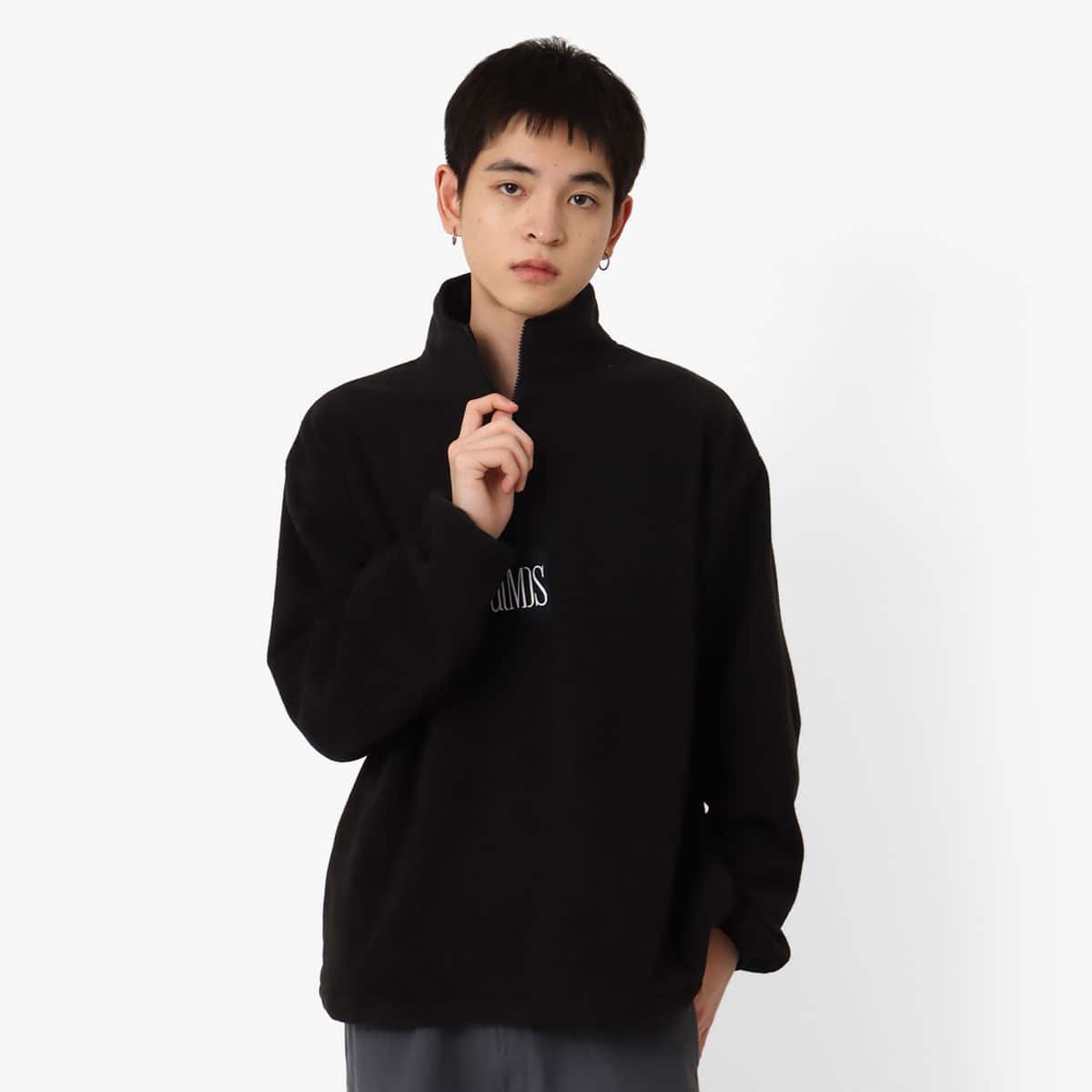 atmos HALF ZIP FREECE TOPS BLACK（アトモス ハーフジップ フリース