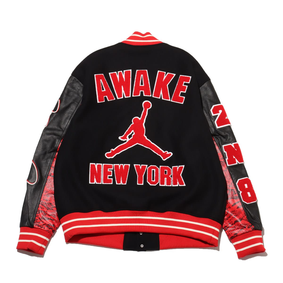 JORDAN BRAND M J AWNY VARSITY JACKET UNIVERSITY RED/BLACK