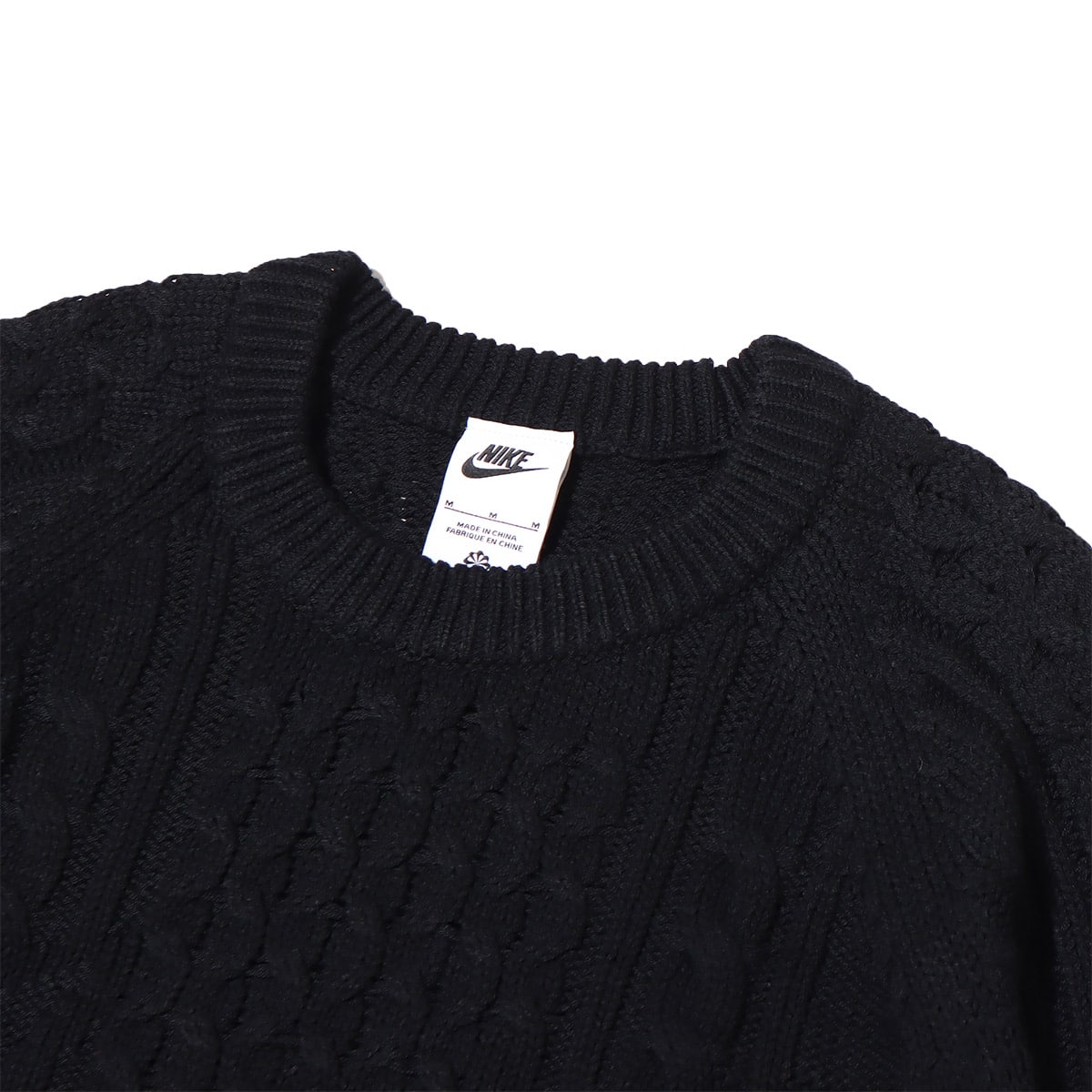 NIKE AS M NL CABLE KNIT SWEATER LS BLACK 22HO-I（ナイキ NL