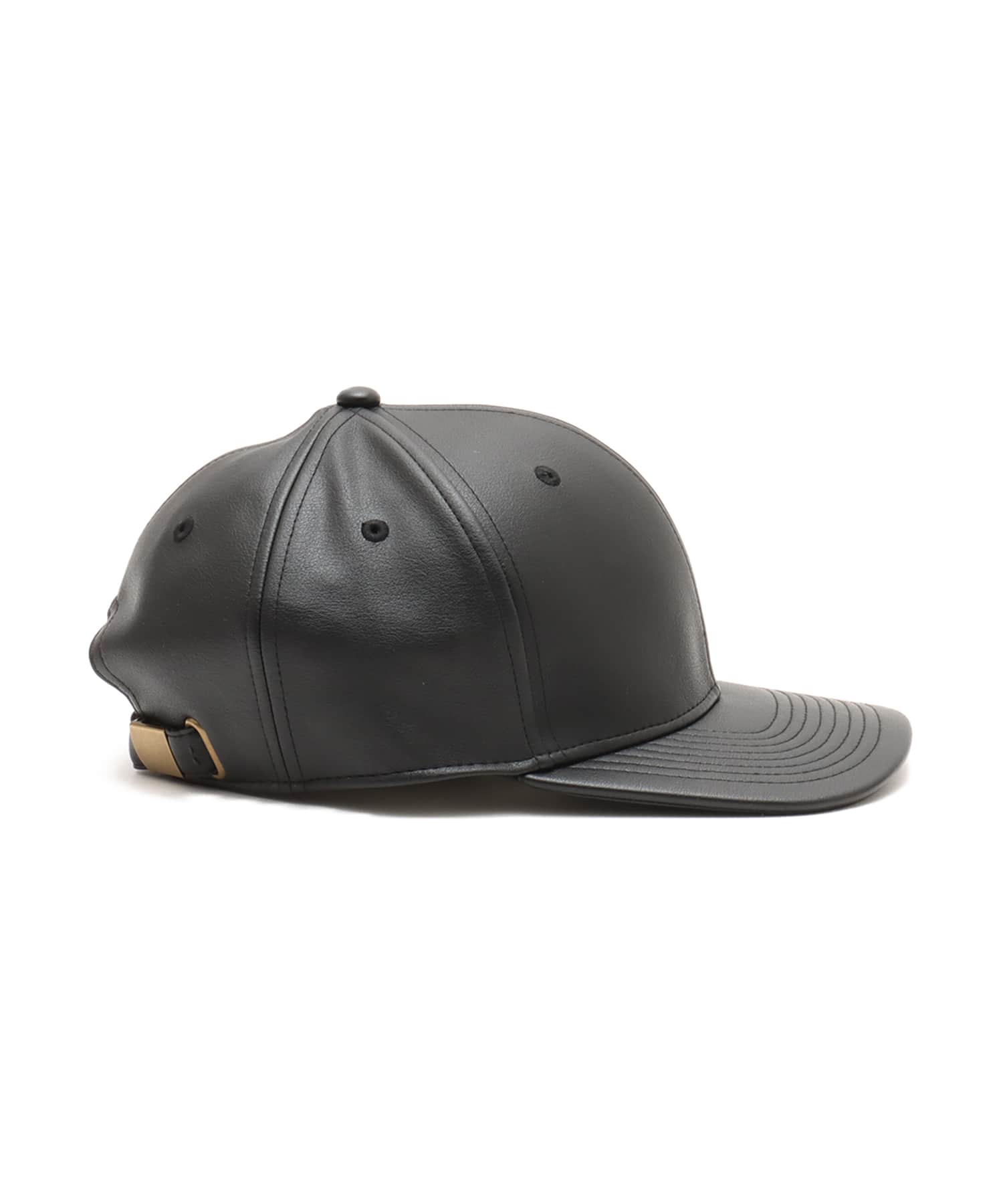 atmos Synthetic Leather Cap BLACK（アトモス シンセシス レザー