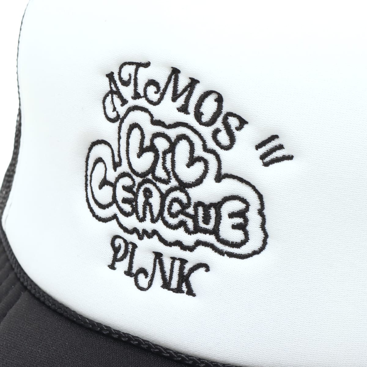 atmos pink × LIL LEAGUE 書き下ろし ロゴ メッシュキャップ BLACK