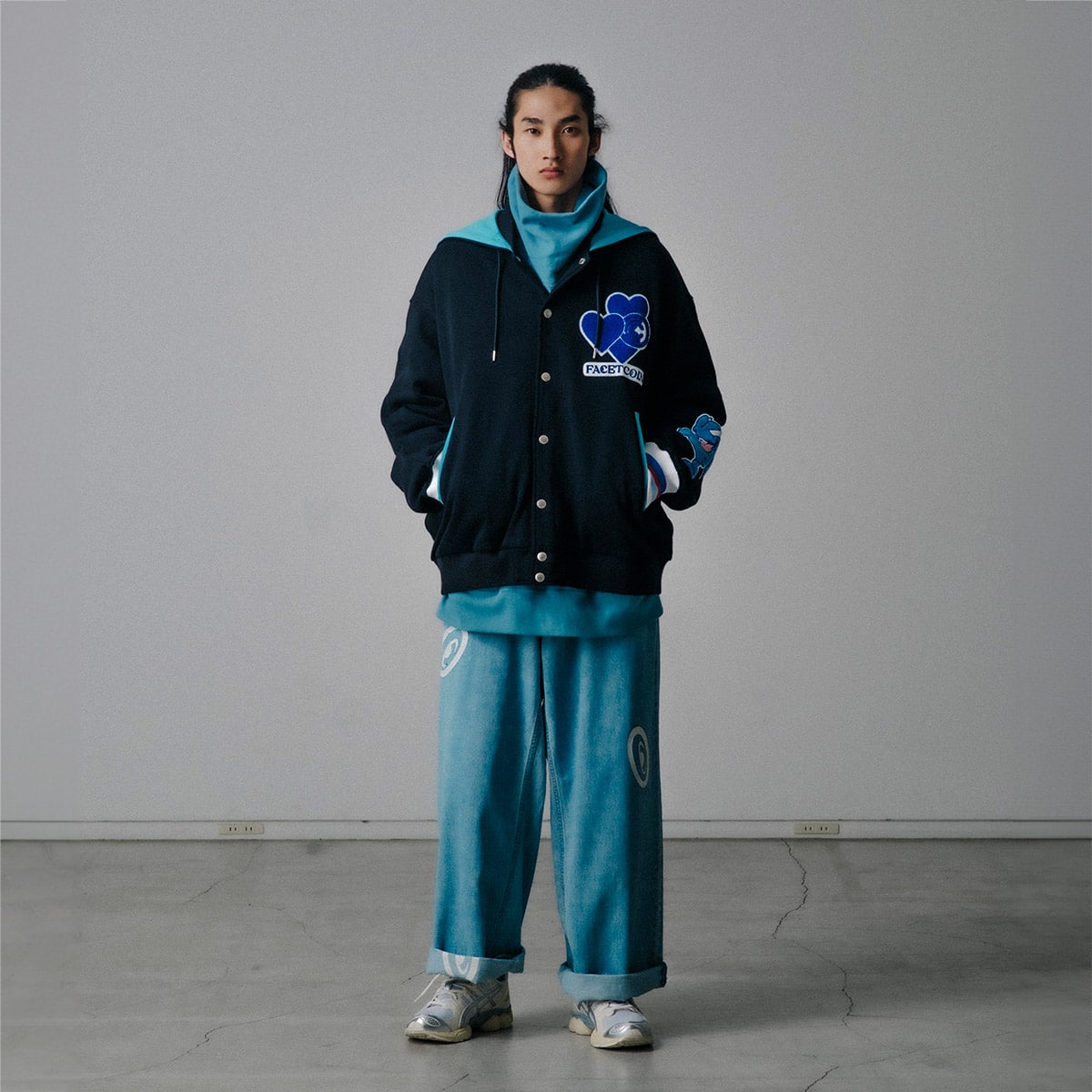 FACETASM x CPD LOVE HOODED STADIUM JACKET BLACK （ファセッタズム