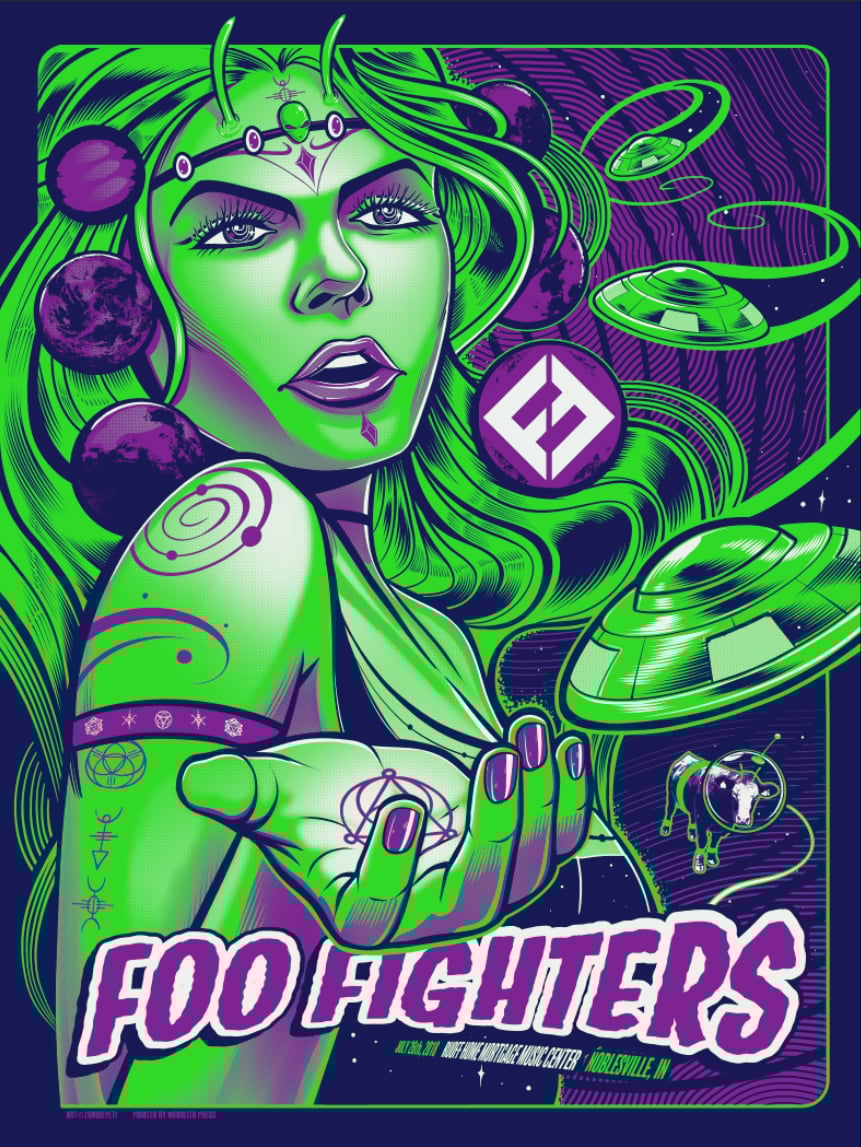Foo Fighters Noblesville S/N AP Prints / Zombie Yeti