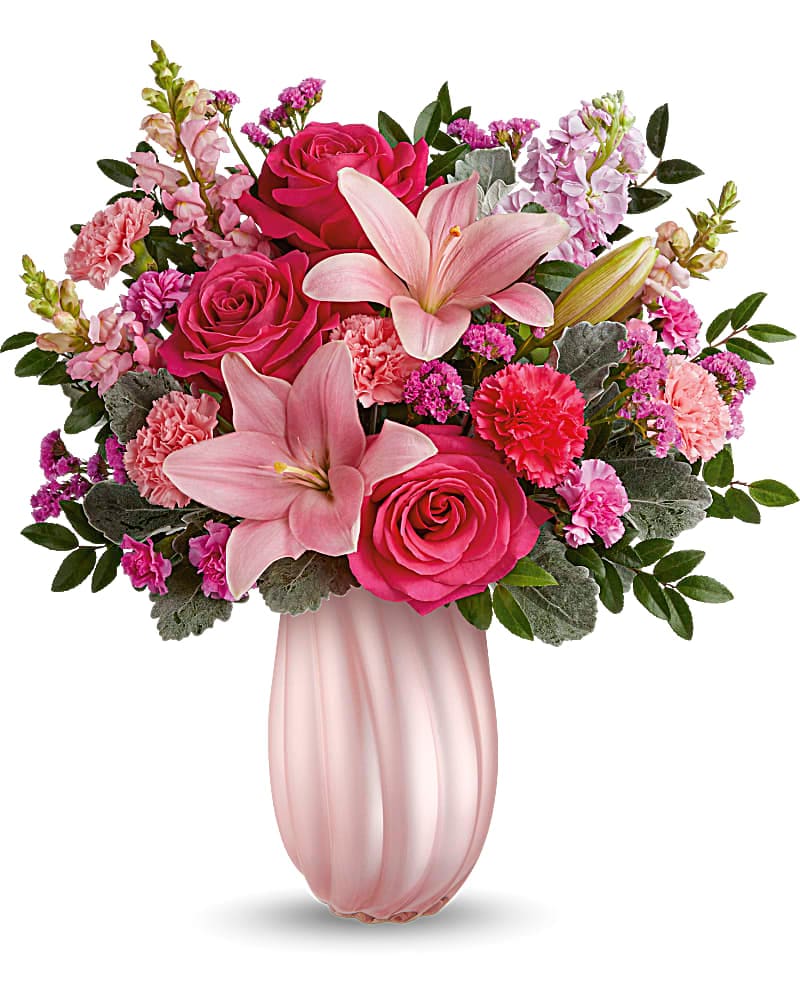 Teleflora's Rosy Swirls Bouquet in Baldwin NY - Wick's Florist