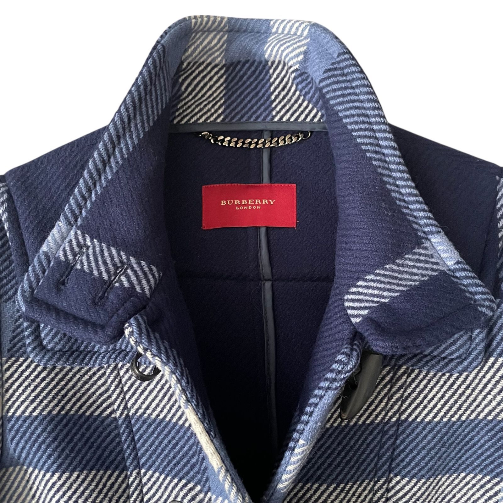 BURBERRY ダッフルコート チェック コート アウター ネイビー ブルー