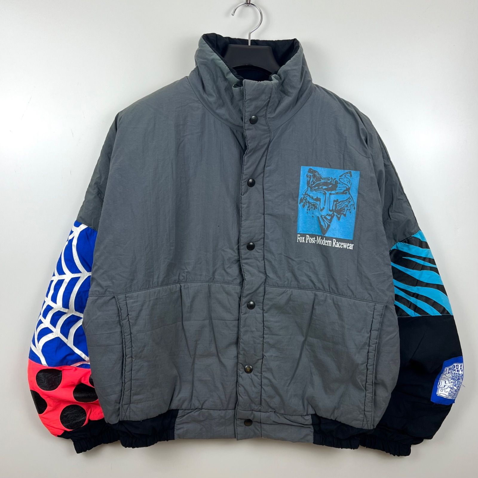 FOX RACING 80s USA special vintage IMAGE full pattern puf jacket M