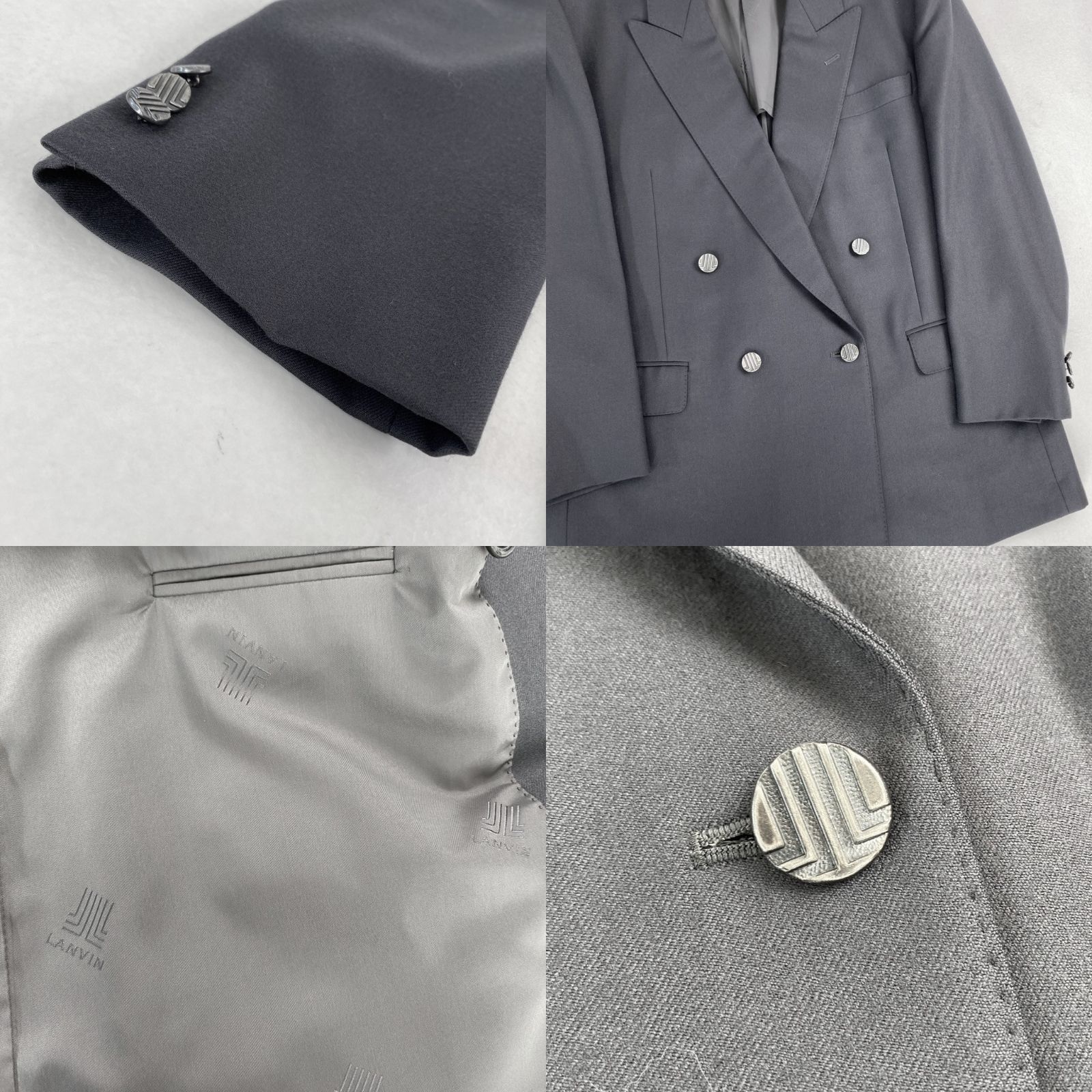 ランバン スーツセットアップ ダブルスーツ LANVIN PARIS グレー L・XL