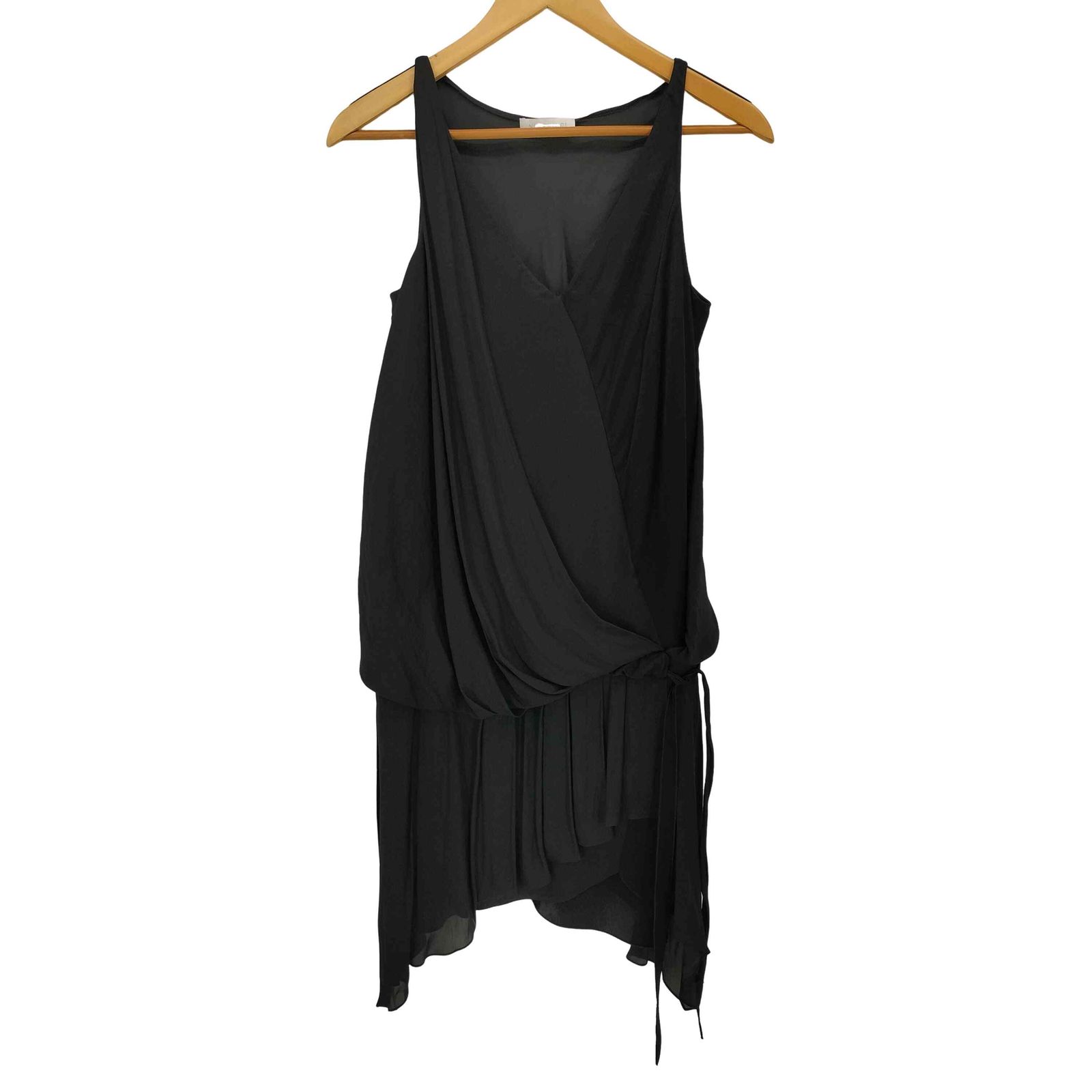 ニナリッチ NINA RICCI サテン ドレープ ノースリーブ ワンピース