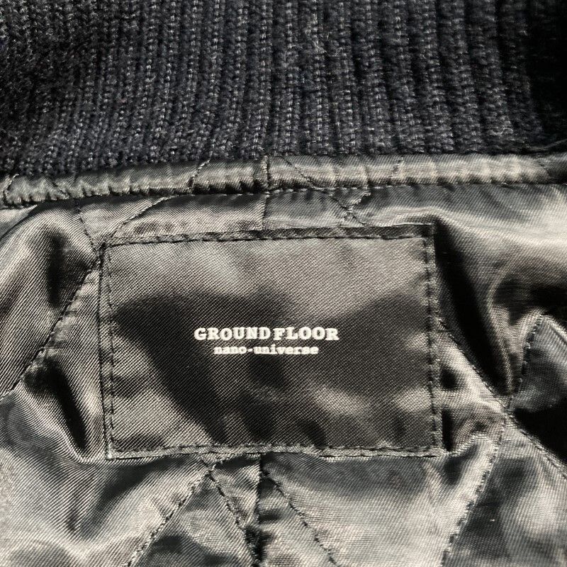 ナノユニバース☆美ライン&高級☆羊革レザー袖 メルトン切替スタジャン