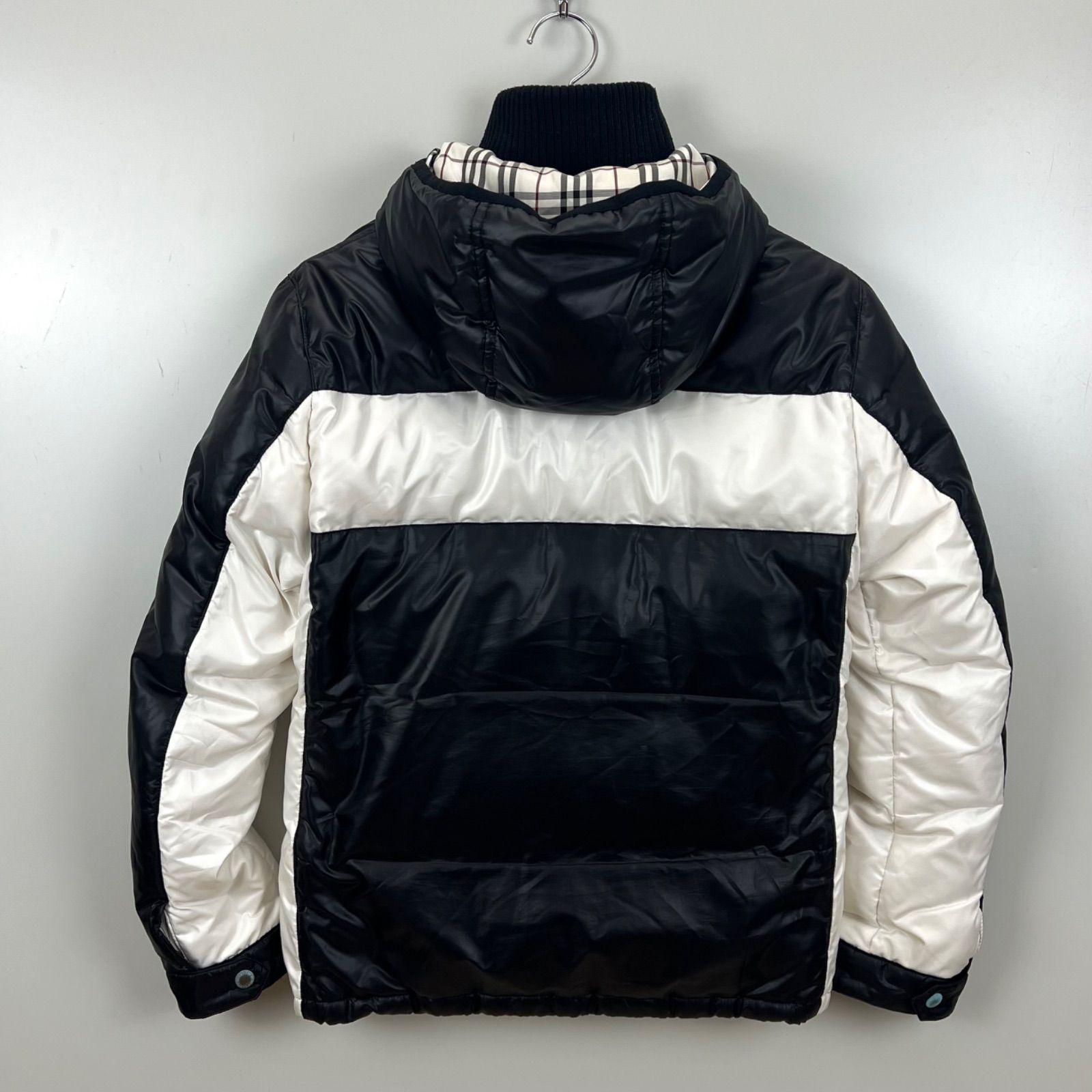 BURBERRY BLACK LABEL 00s y2k archive 2tone down hoodie jacket M