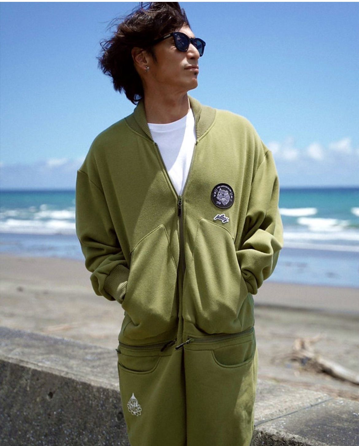 P01 M L XL ジャンプスーツ ジッパー SUPER ALLINONE Anytime,anywhere