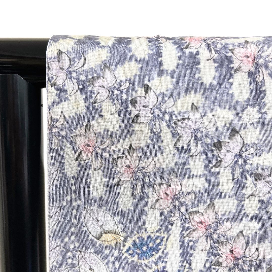 作家もの 訪問着 染め大島紬 絞り 辻ヶ花 藤 紋無し 着物 123b d ms