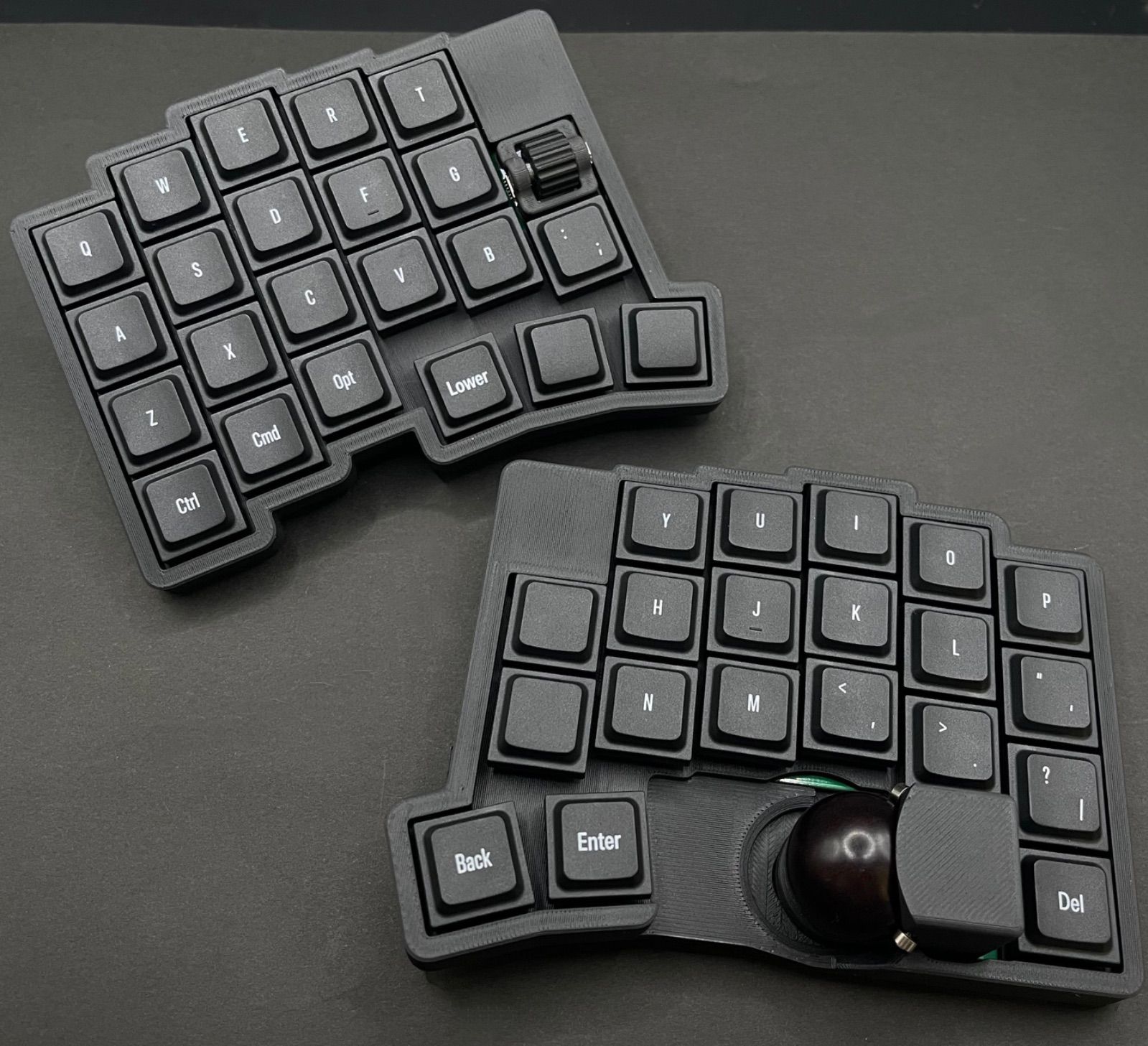 roBa LP ブラック 組立て済み トラックボール付きキーボード 分割