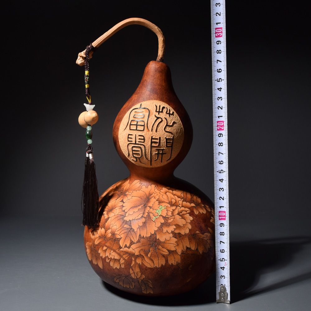 台湾 杉林葫蘆工藝行 何明賢 瓢箪 ひょうたん 烙画 置物 茶道具 時代