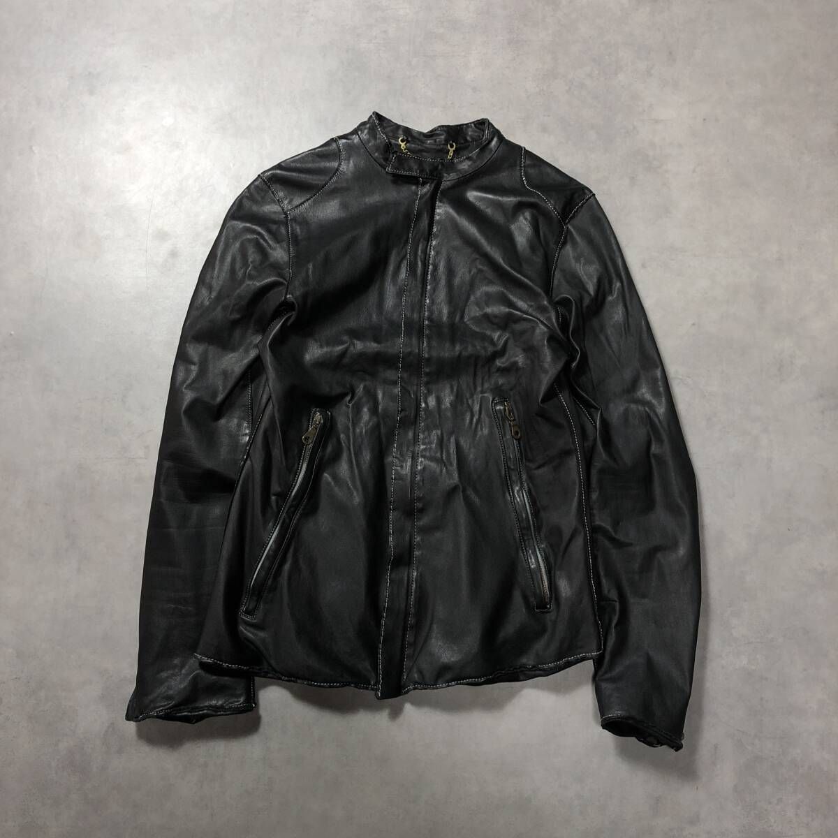GQ4645◇Sisii：レザーシングルライダース◇M◇ブラック系 ジャケット