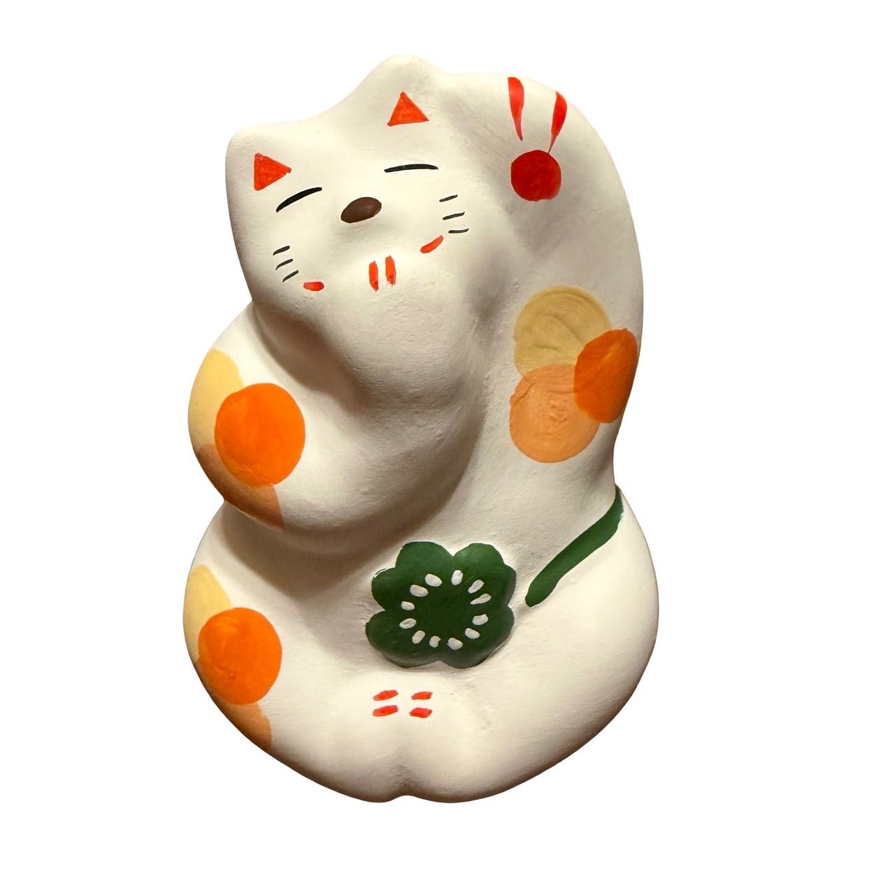 C449 工房 輪葉葉（わはは） 招き猫 福来 由布院 宝くじ 幸運 置物