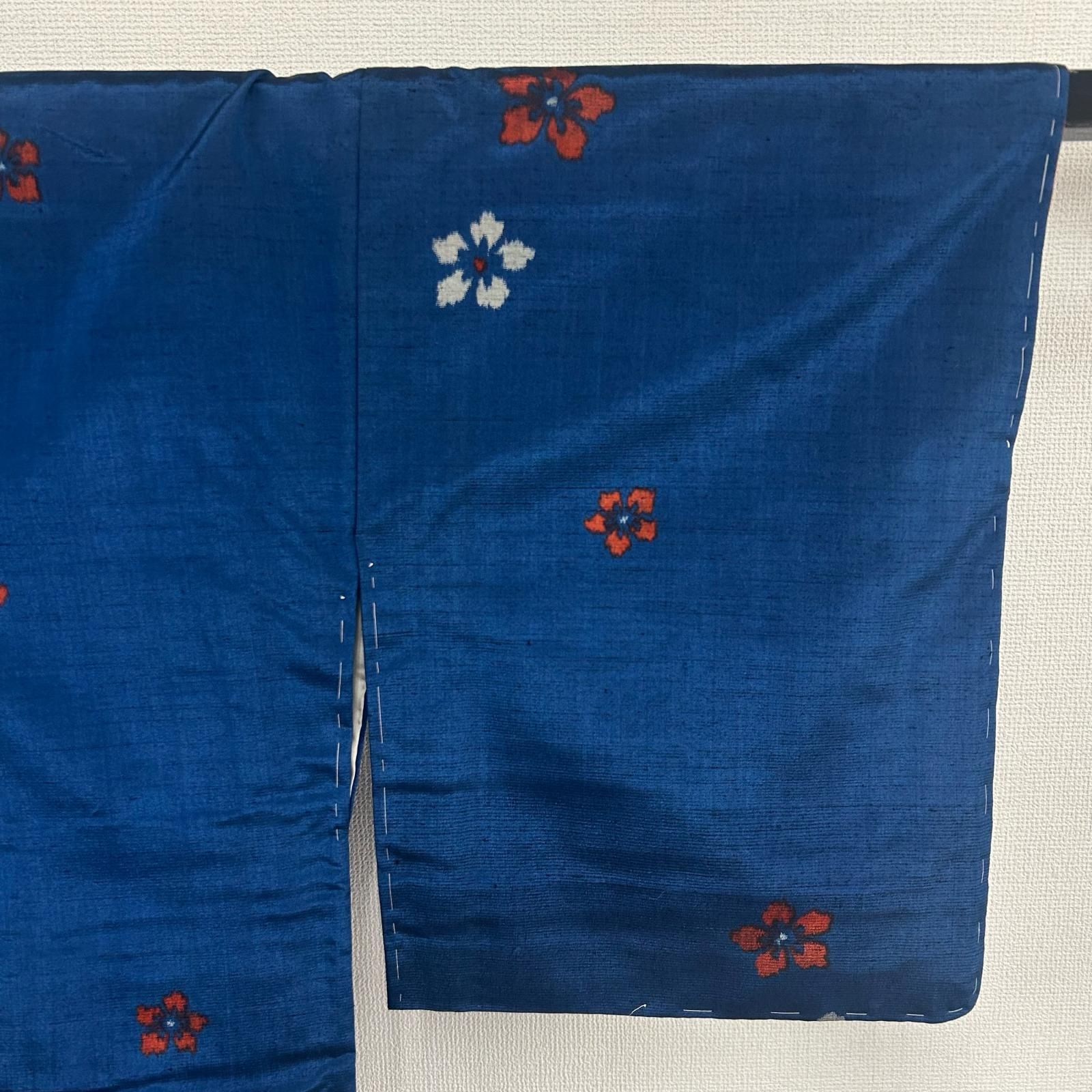 紬 正絹 藍染め 染めのデザイン 袷 着物 MK-3776 - メルカリ