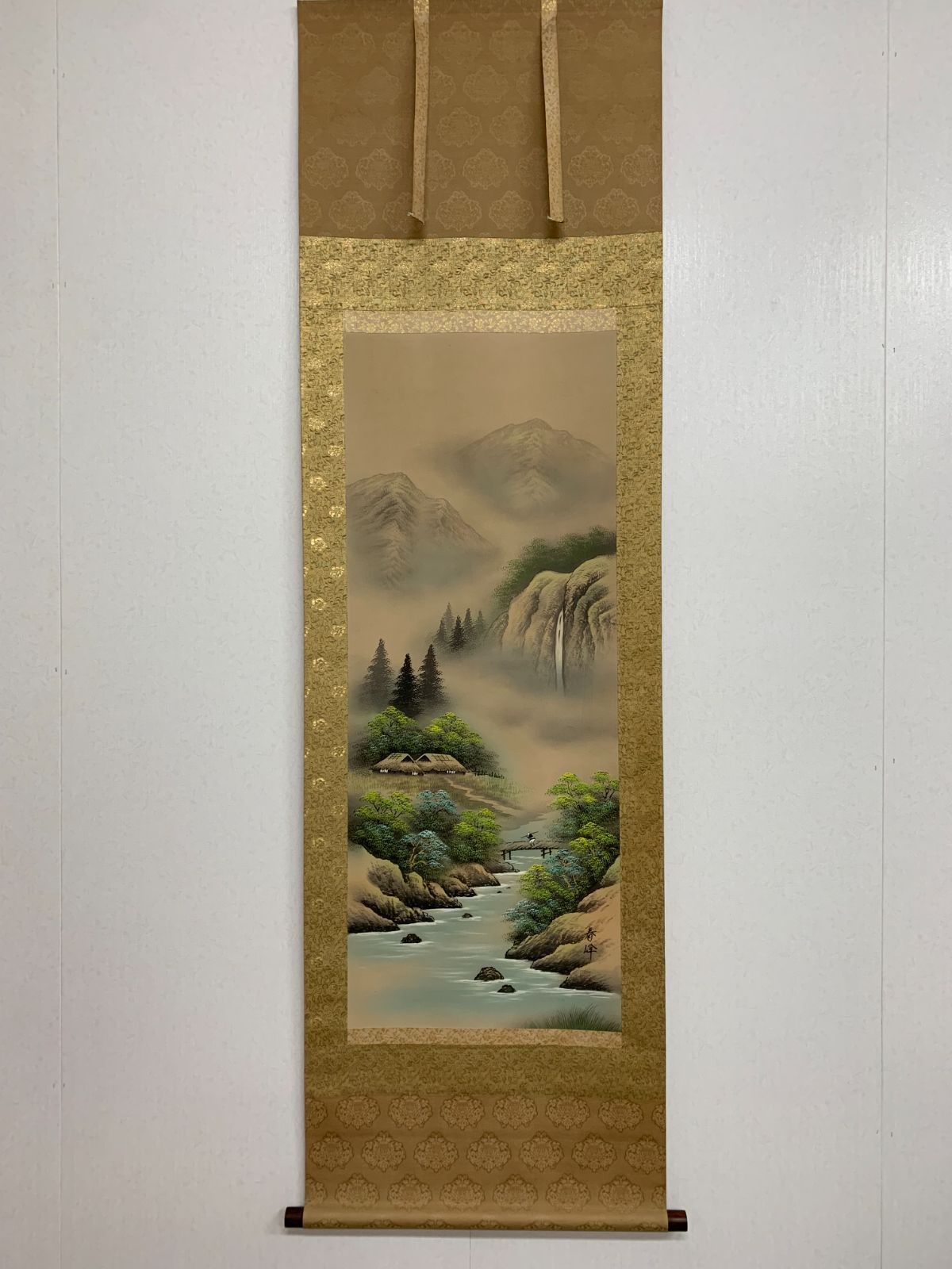 掛け軸】334 春峰「色山水」#茶掛 #掛軸 #古美術 #骨董 #お値下げ歓迎