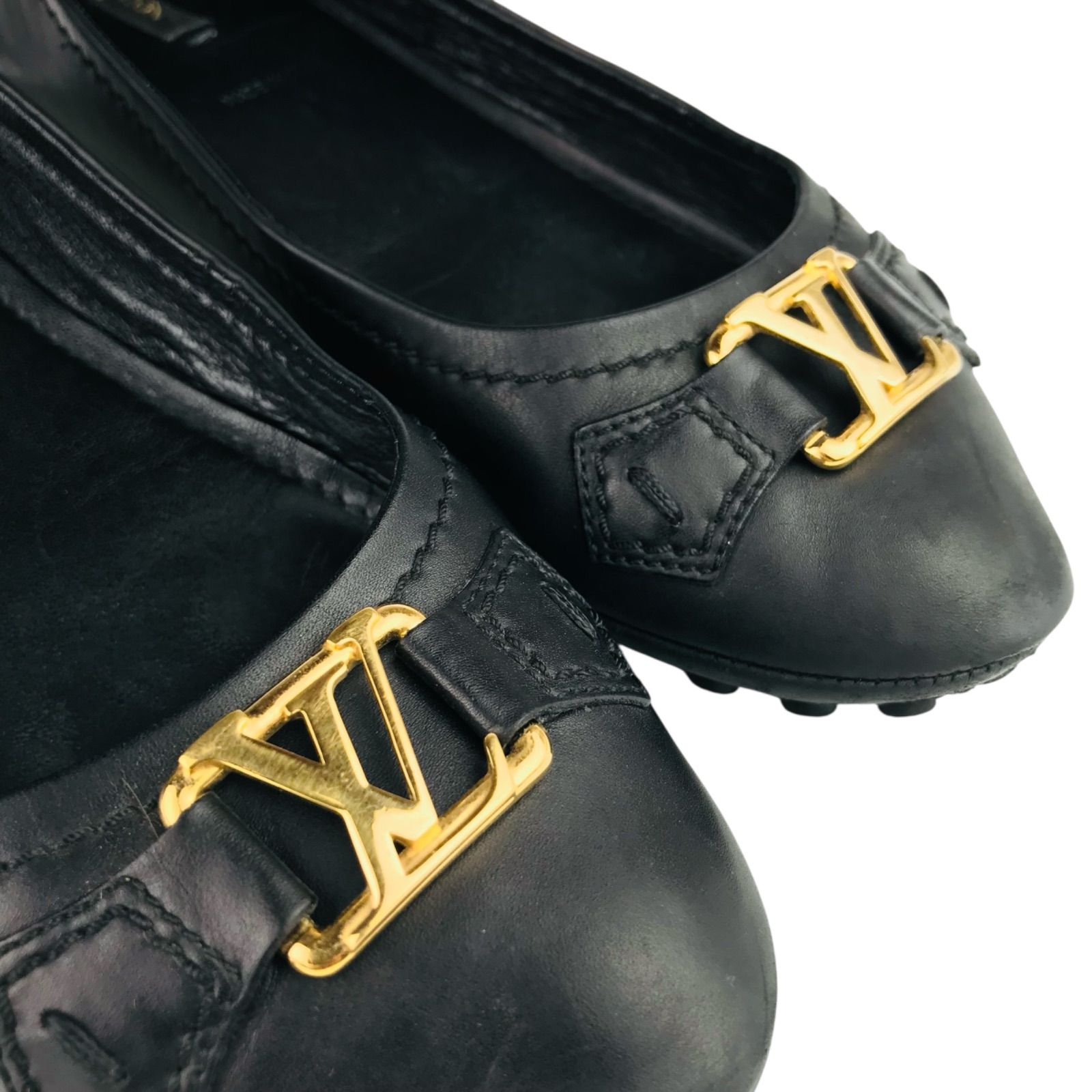 LOUIS VUITTON☆ルイヴィトン・レディース レザー メタルゴールドLV