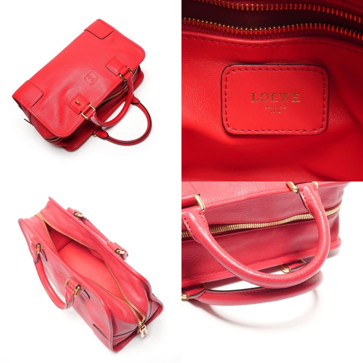 LOEWE ロエベ ハンドバッグ アマソナ28 レザー アナグラム【中古