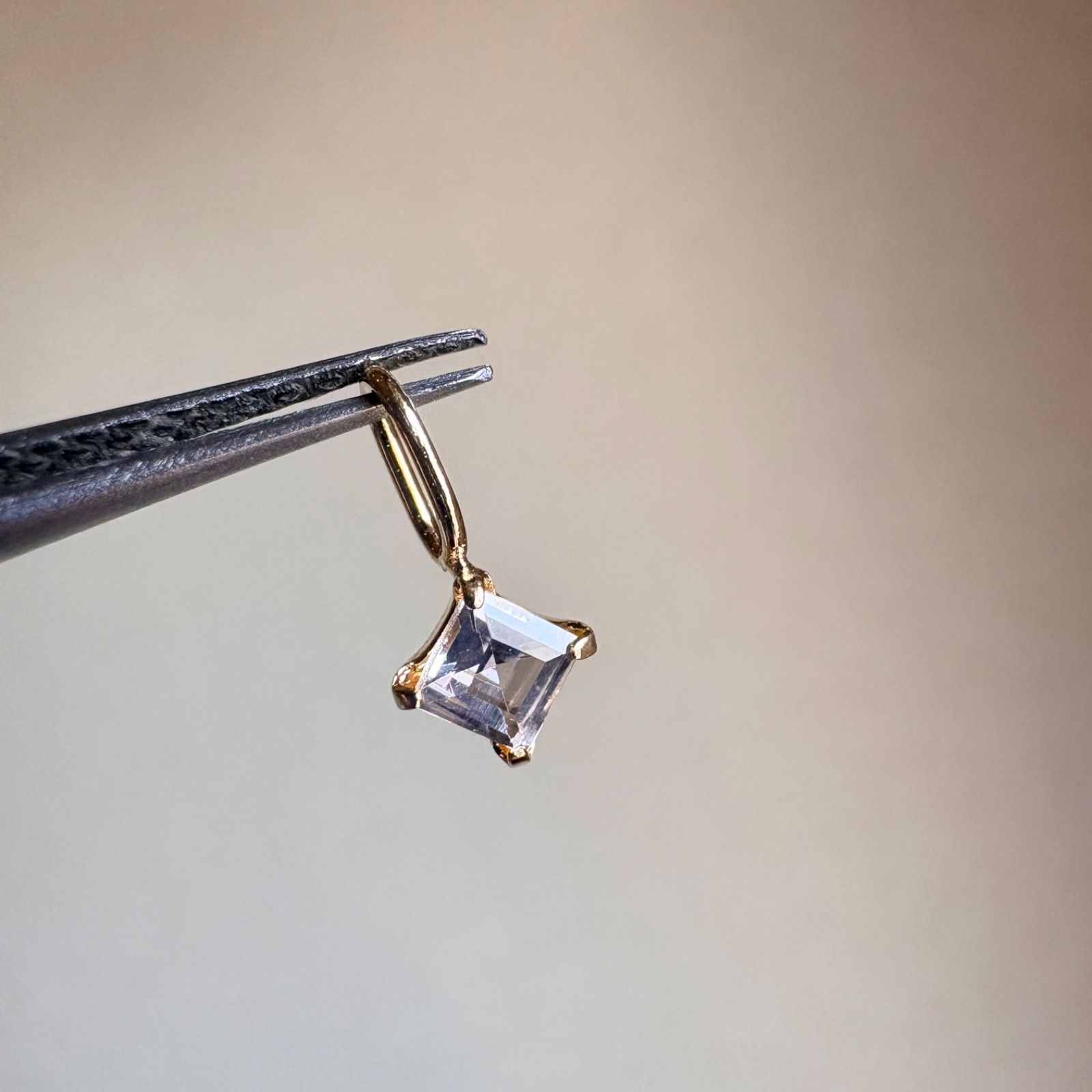 K18 希少 天然インペリアルトパーズ ペンダントトップ レア sq2.5mm