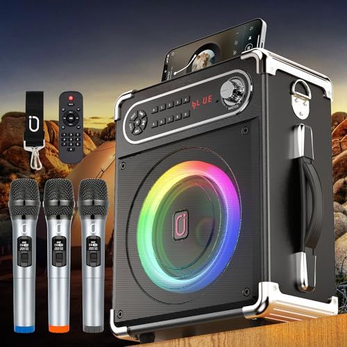 新品】JYX スピーカーセット 拡声器 ワイヤレスマイク3本 Bluetooth