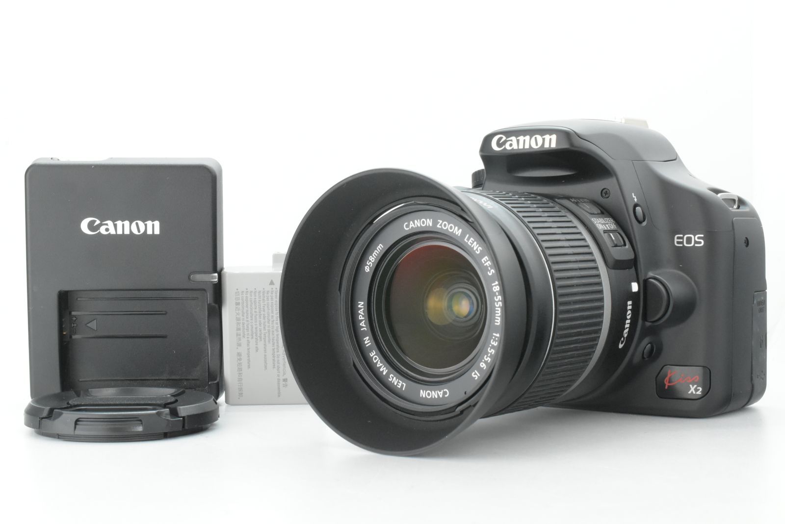 美品 SC185回】Canon EOS Kiss X2 w/Zoom Lens EF-s 18-55mm F3.5-5.6