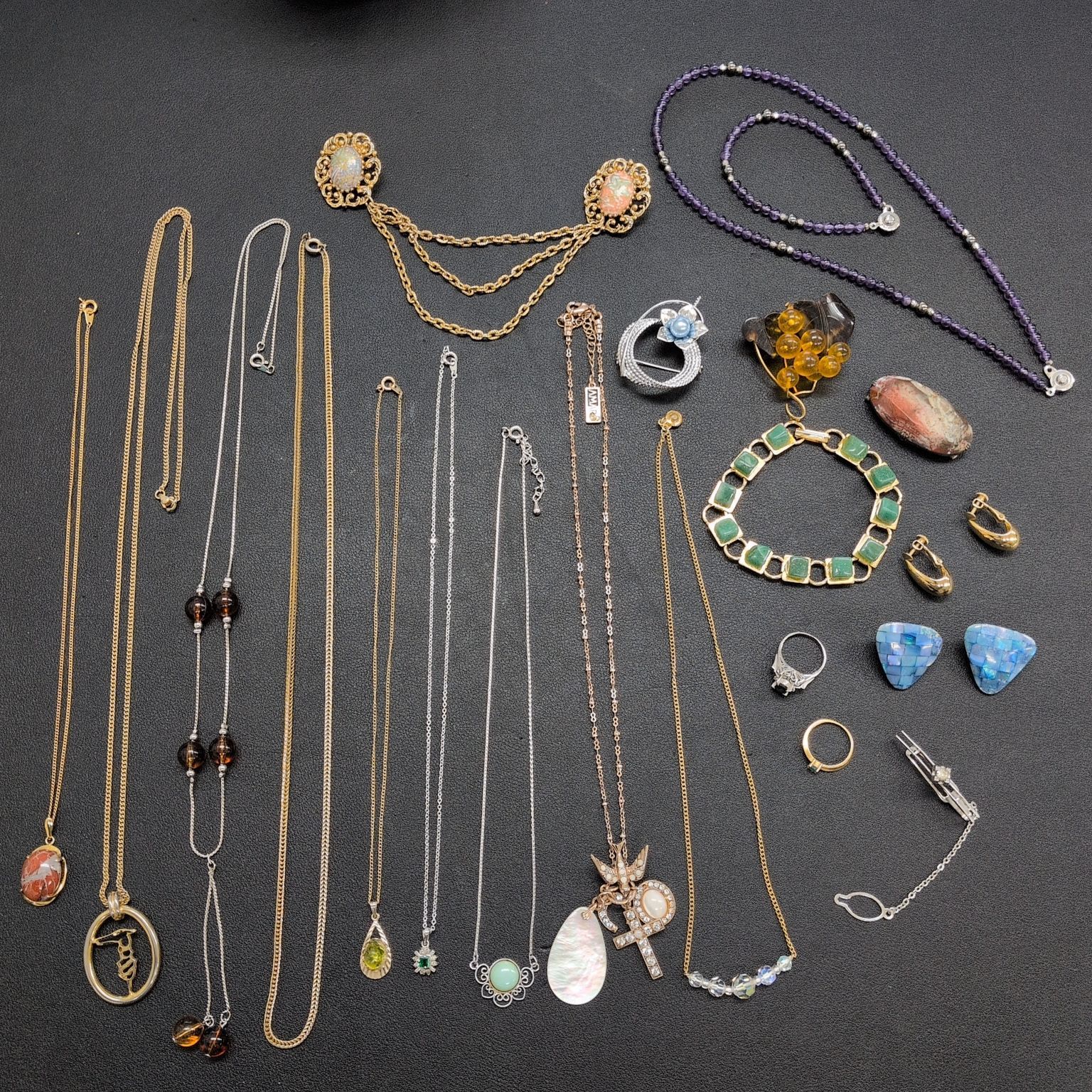 遺品整理まとめて□74】ジュエリー 20点 SILVER ストーン べっ甲