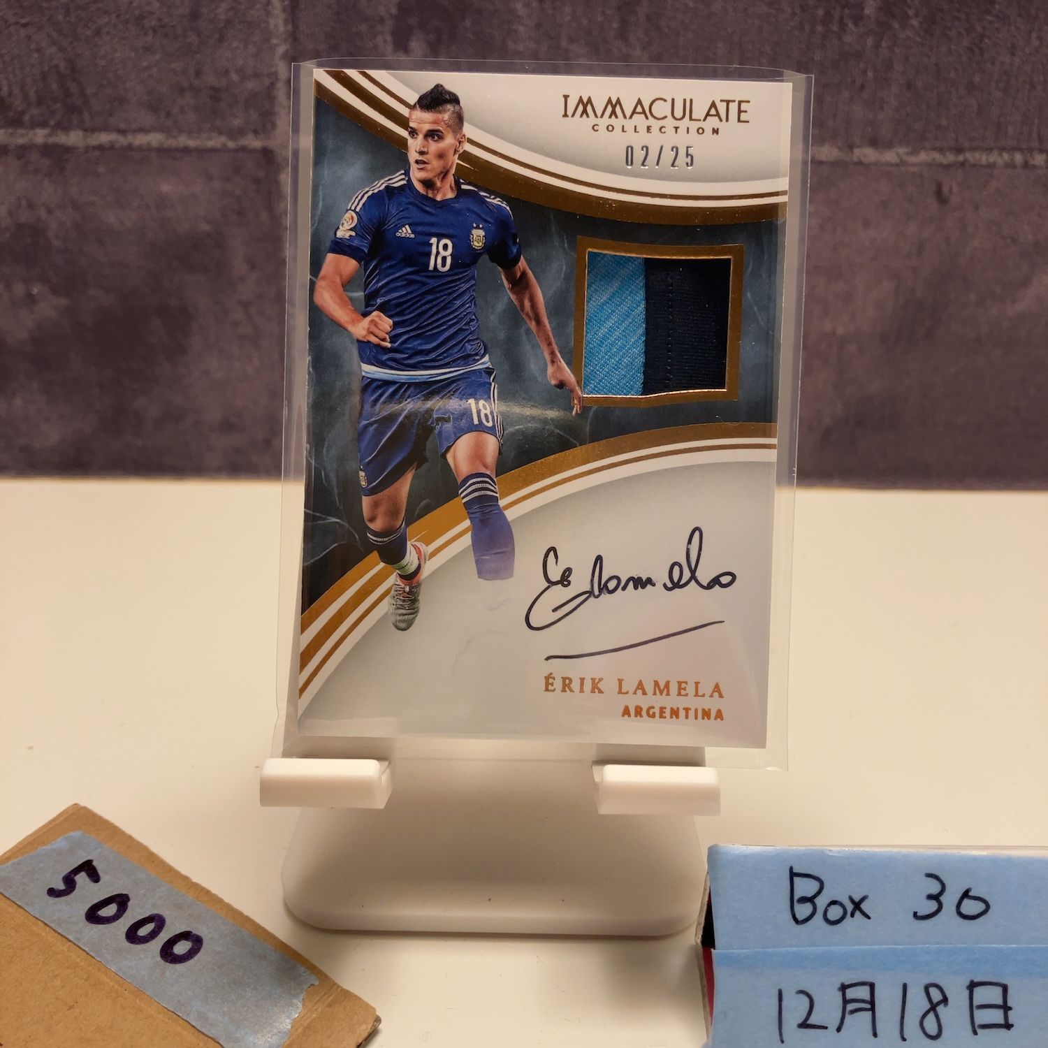 2017 Panini Immaculate Collection Erik Lamela 02/25 直筆サイン