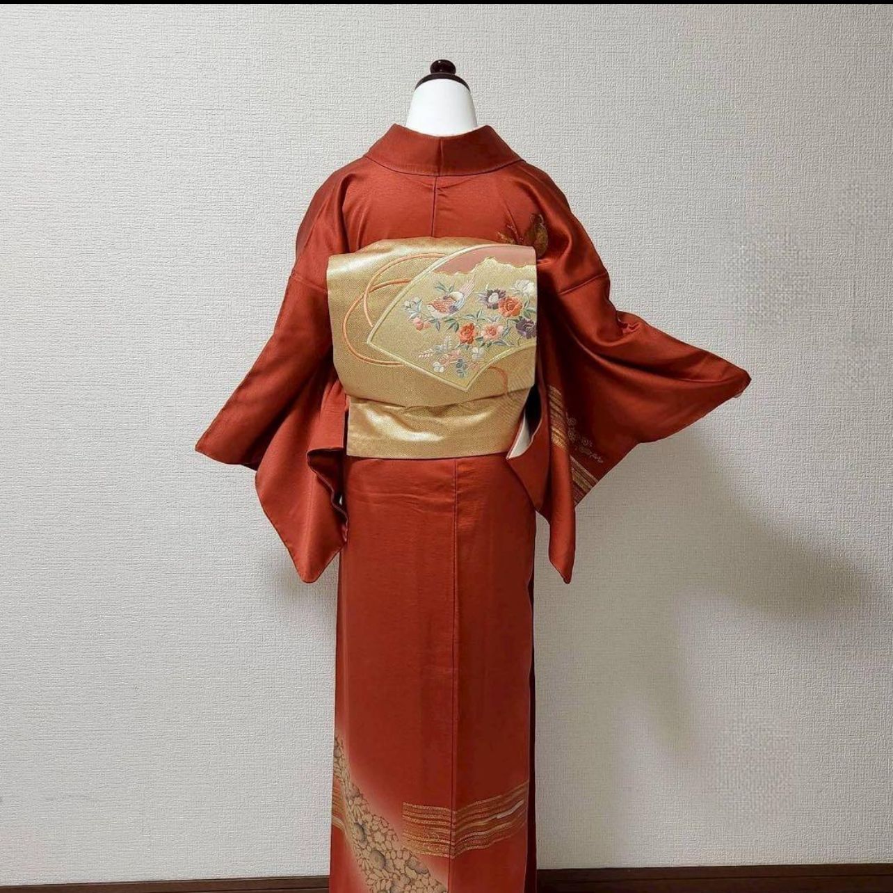 袷 正絹 訪問着 フルセット 4点 卒業式 入学式 結婚式 M〜L カ②-6