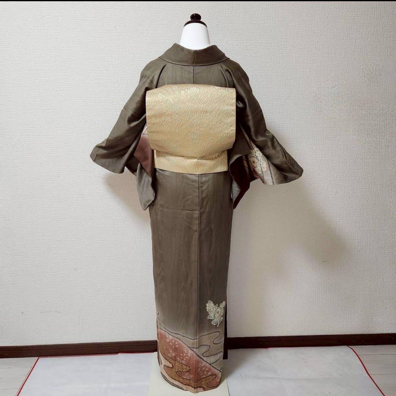 袷 正絹 辻が花 訪問着 フルセット 4点 S〜M 未使用近い 美品 カ②-4