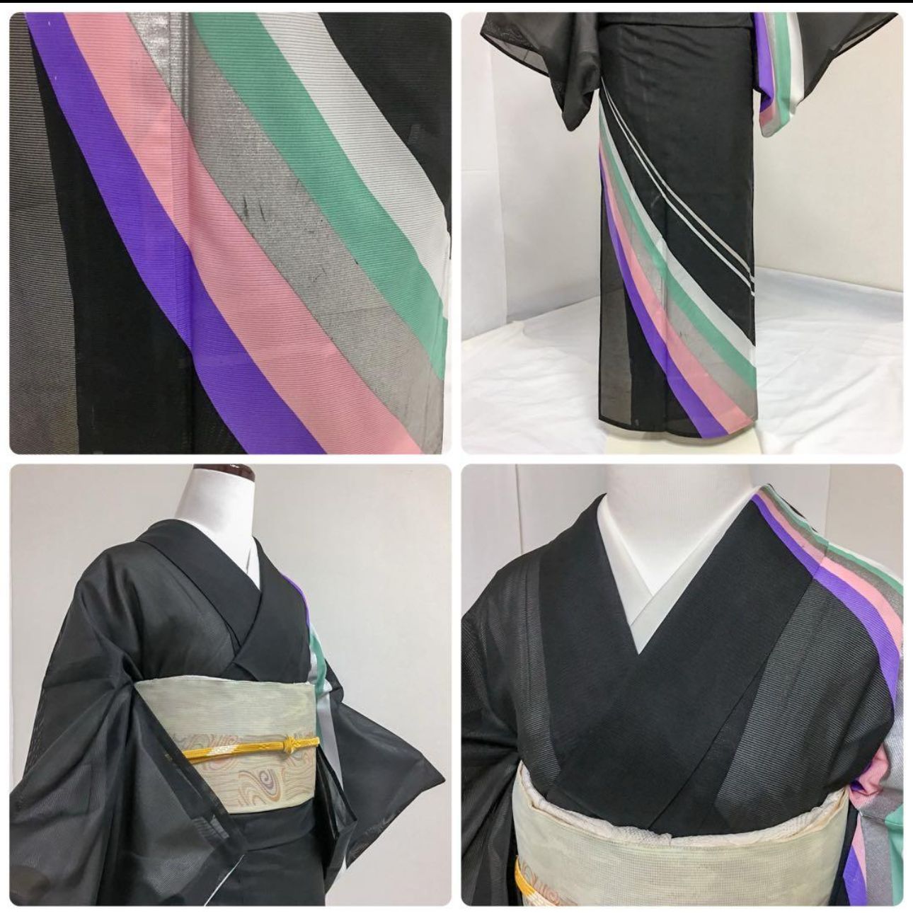 夏物 薄物 絽 化繊 訪問着 フルセット 4点 式典 マ3-9 - メルカリ