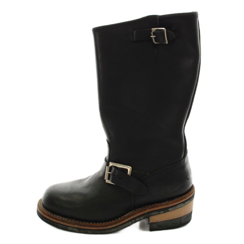 ホーキンス Hawkins エンジニアブーツ ヒール レザー UK4 黒 ブラック