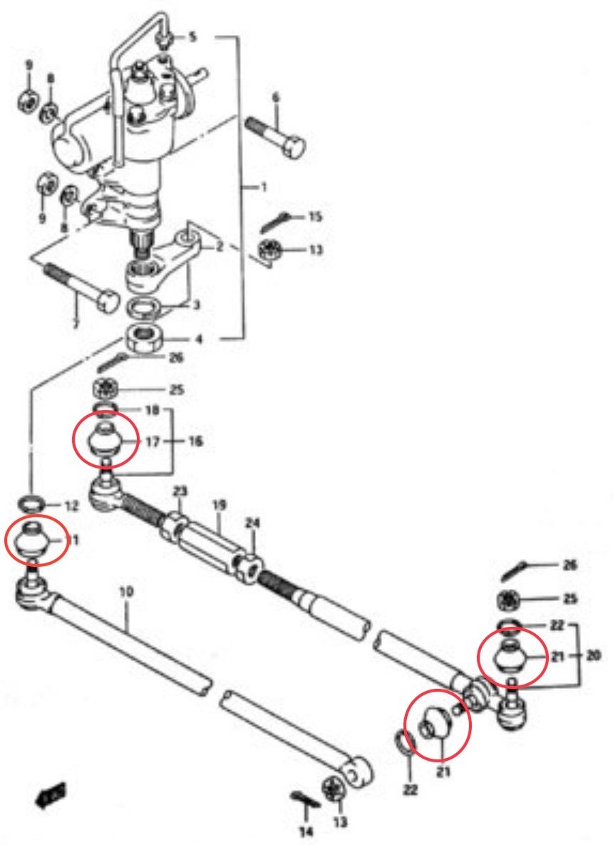 ジムニードラックリンクブーツ4個 タイロットブーツタイロッドエンド