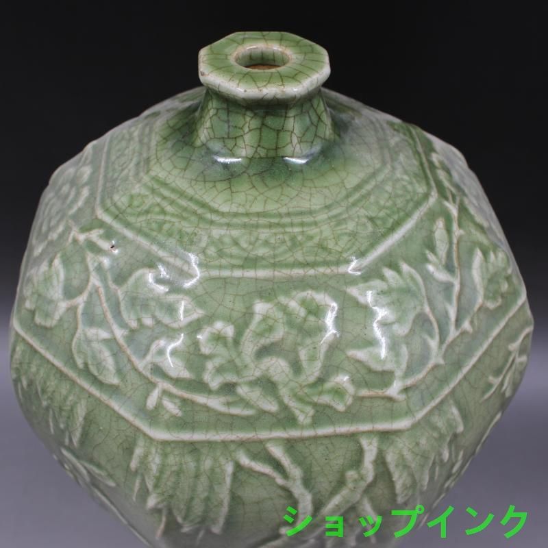 宋官窯汝窯螺旋紋梅瓶 景徳鎮 陶磁器 装飾品 現代