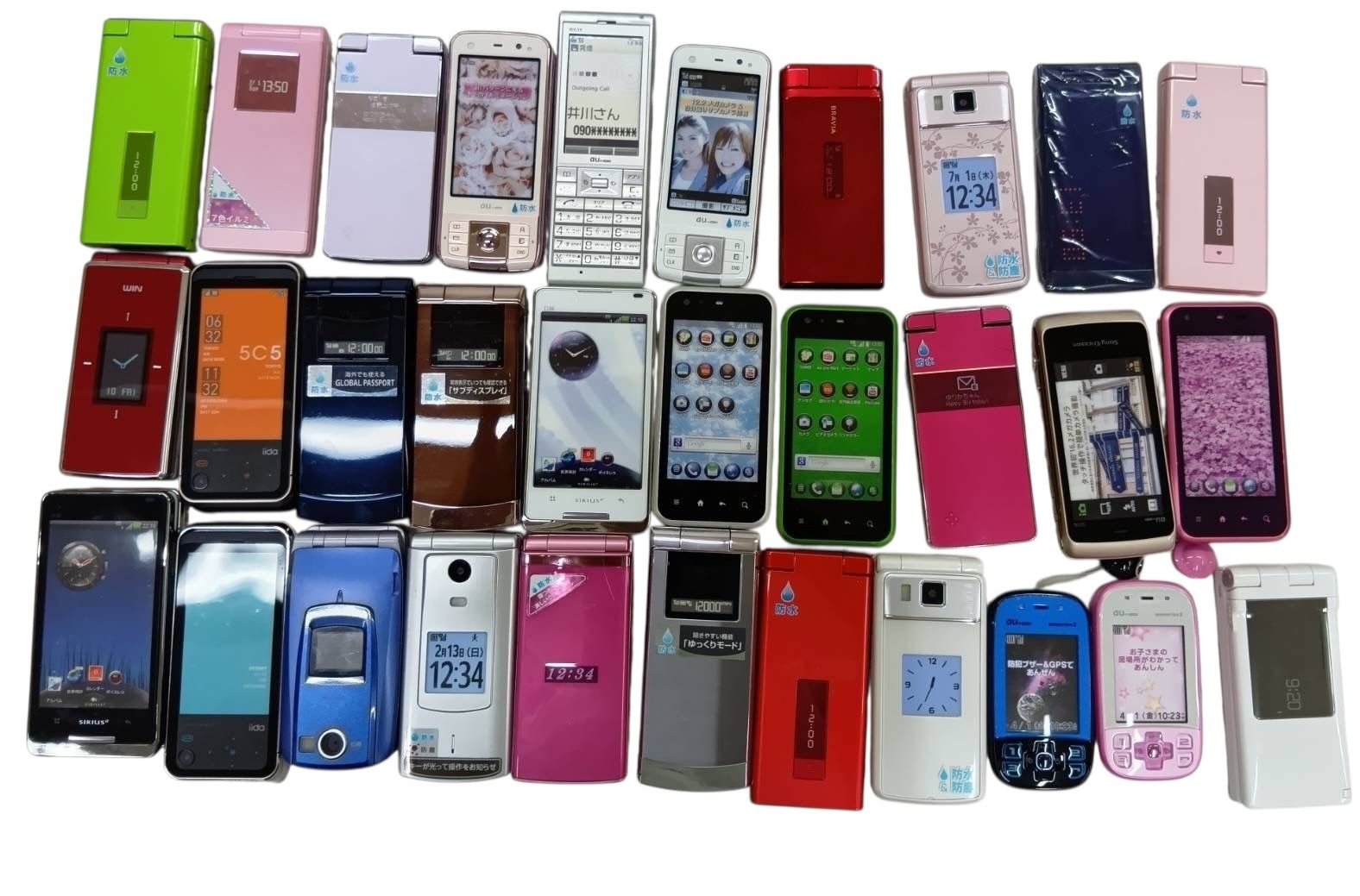 au (エーユー) ガラケー 携帯電話 モック 66個セット まとめ 展示品