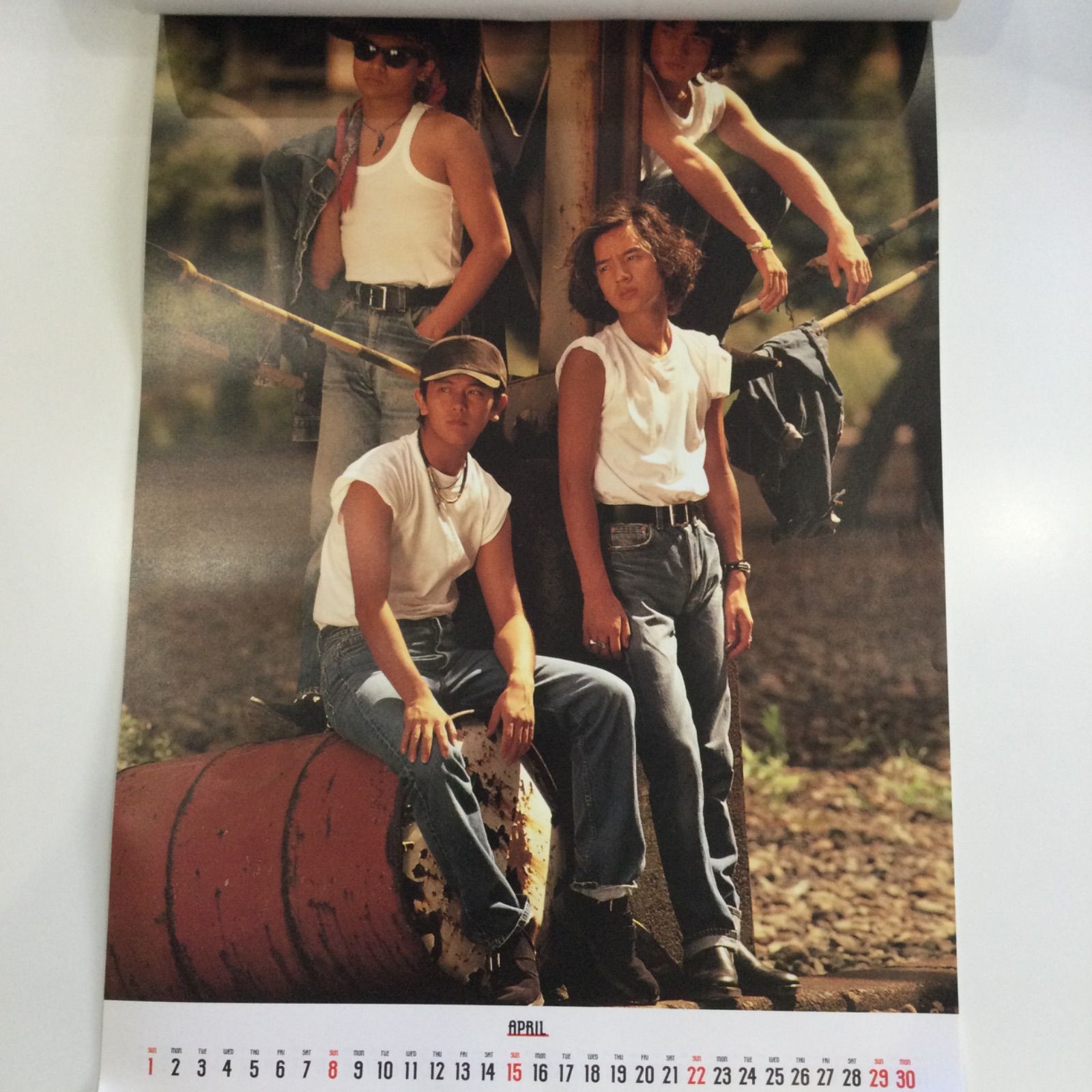 レア】 男闘呼組 1990年 カレンダー ＋ 特典ハンカチ付き 昭和レトロ