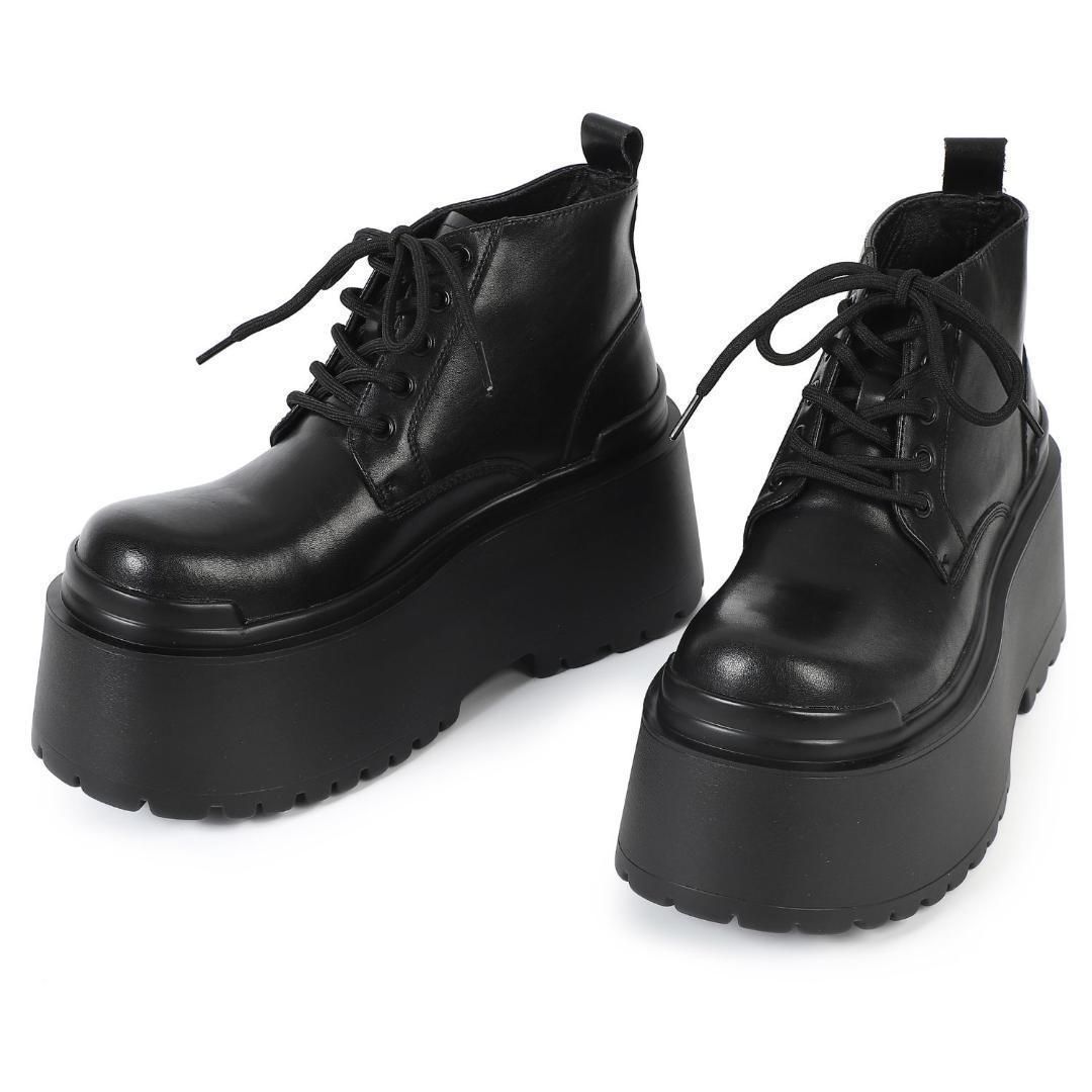 13cm身長UPメンズシークレットブーツシューズ厚底靴レザーコスプレ