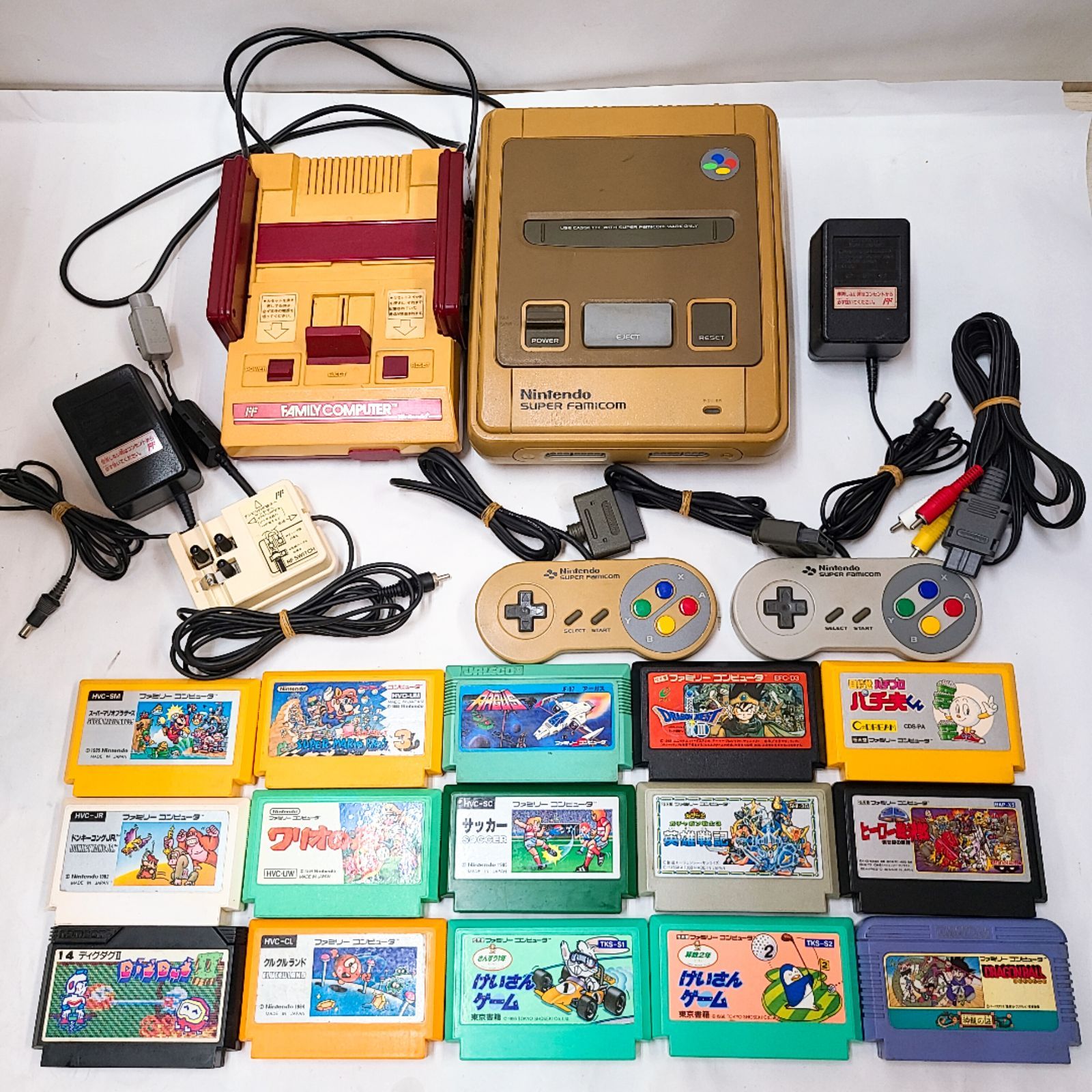 ファミコン スーパーファミコン本体／ファミコンソフト15本セット