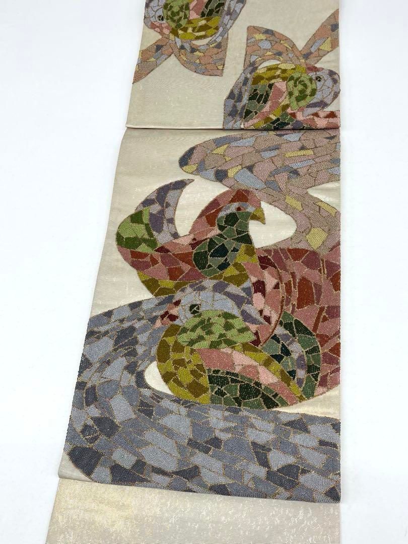 相良刺繍 袋帯 鳥 金糸 正絹 お太鼓柄 Q1188 - メルカリ