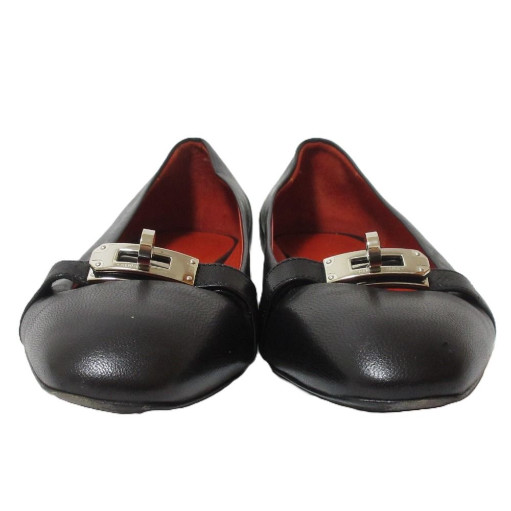 美品 HERMES エルメス ビルバオ ケリー金具 レザー バレエシューズ