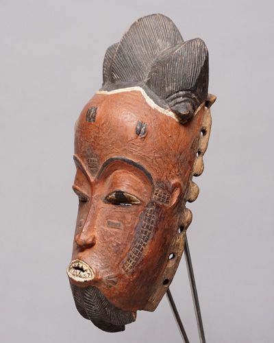 アフリカ バウレ？マスク/アフリカ/アンティーク/マスク/木彫り/彫刻