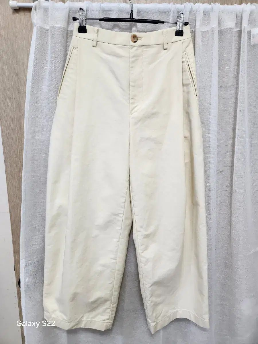 nagonstans ワイド タック パンツ ベージュ ドローストリング S