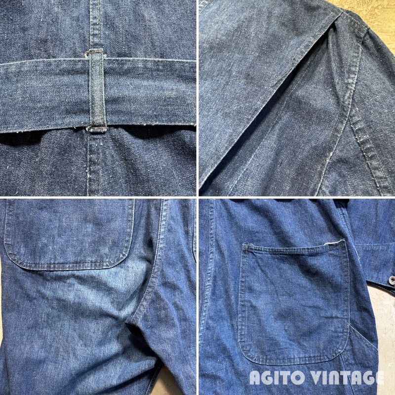 40's Unknown デニムオールインワン ツナギ WW II 大戦モデル 月桂樹