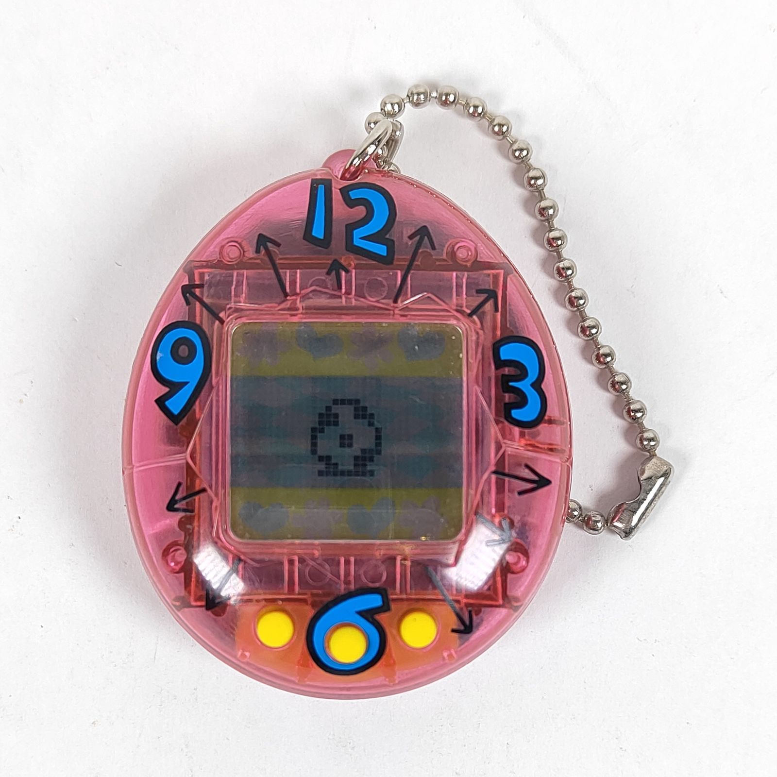 ☆ バンダイ 初代 たまごっち スケルトンピンク色（時計柄） ☆ - メルカリ