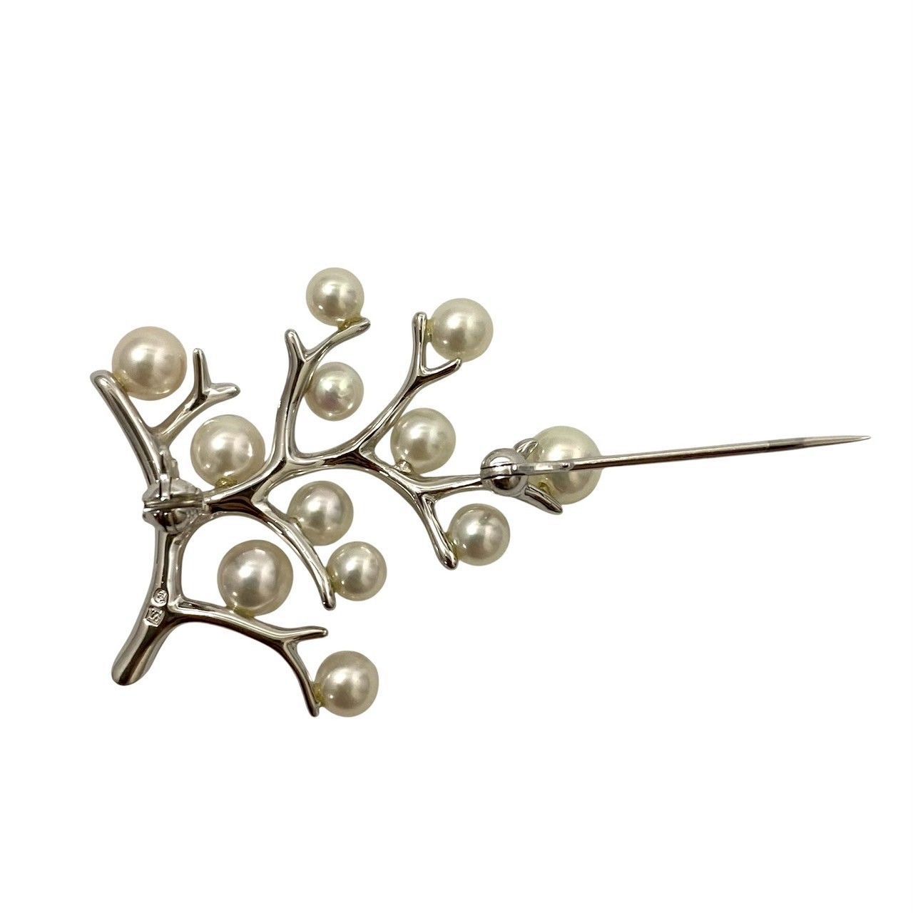Y【MIKIMOTO】幸福の木 パール ブローチ SILVER/シルバー 総重量約4.5g
