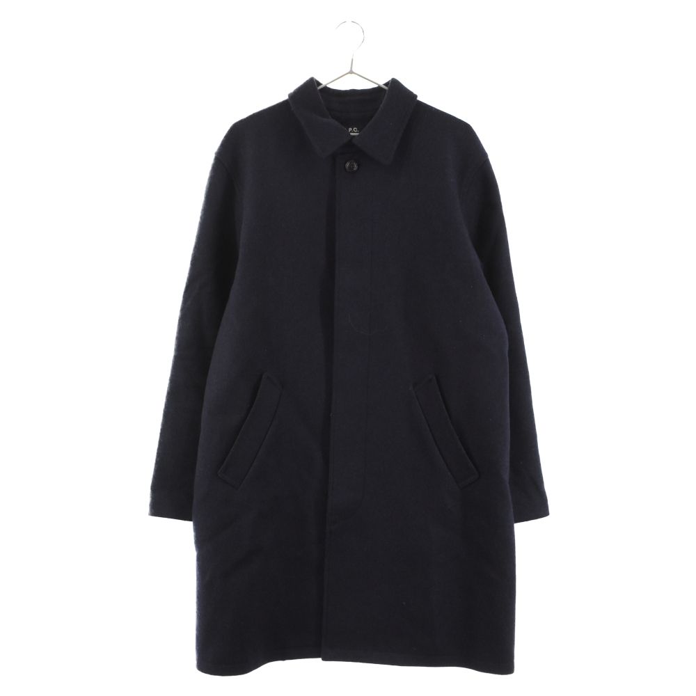 A.P.C (アーペーセー) ウールメルトン ステンカラーコート ネイビー